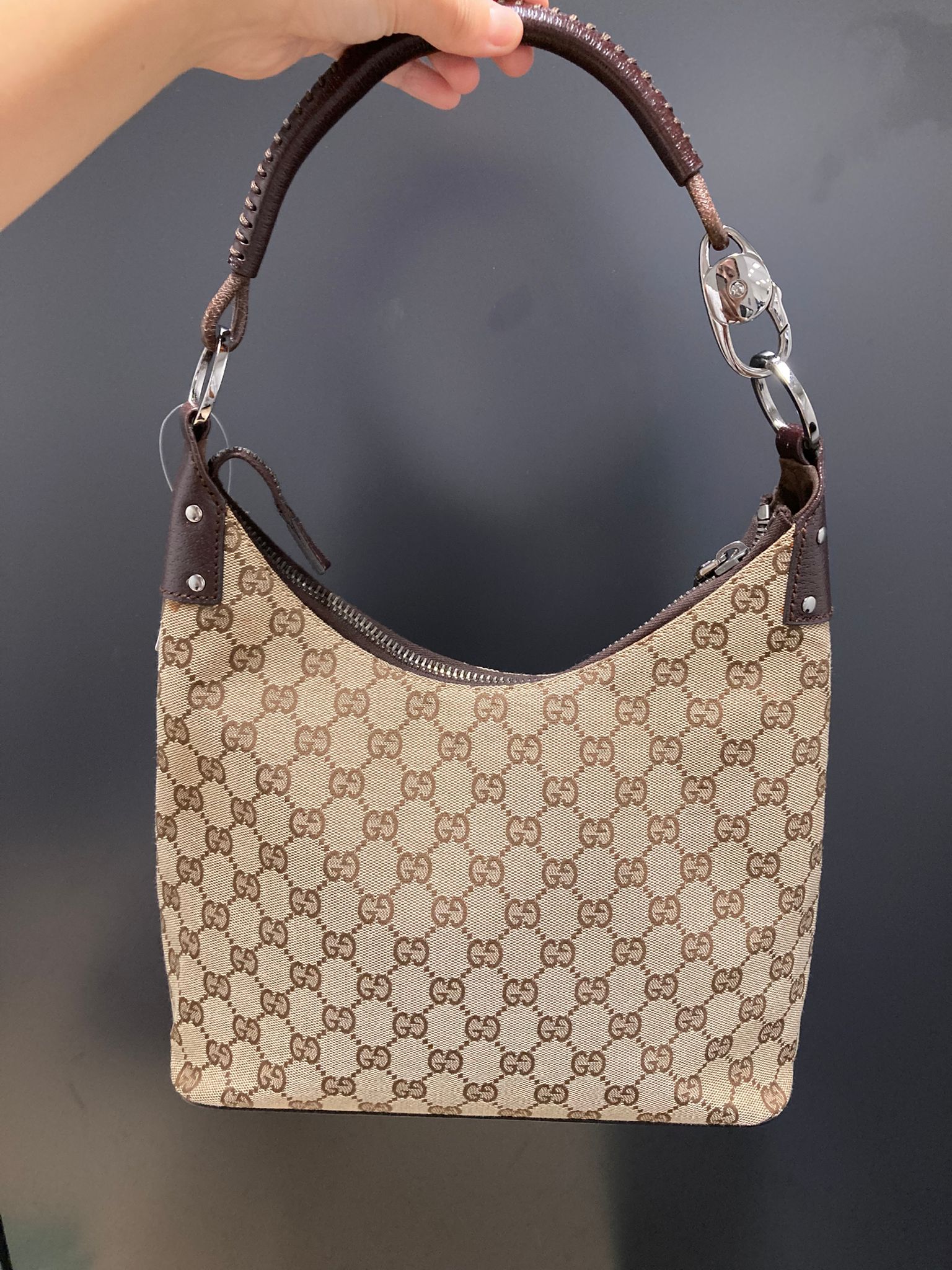 Gucci hobo GG canvas marrón vintage