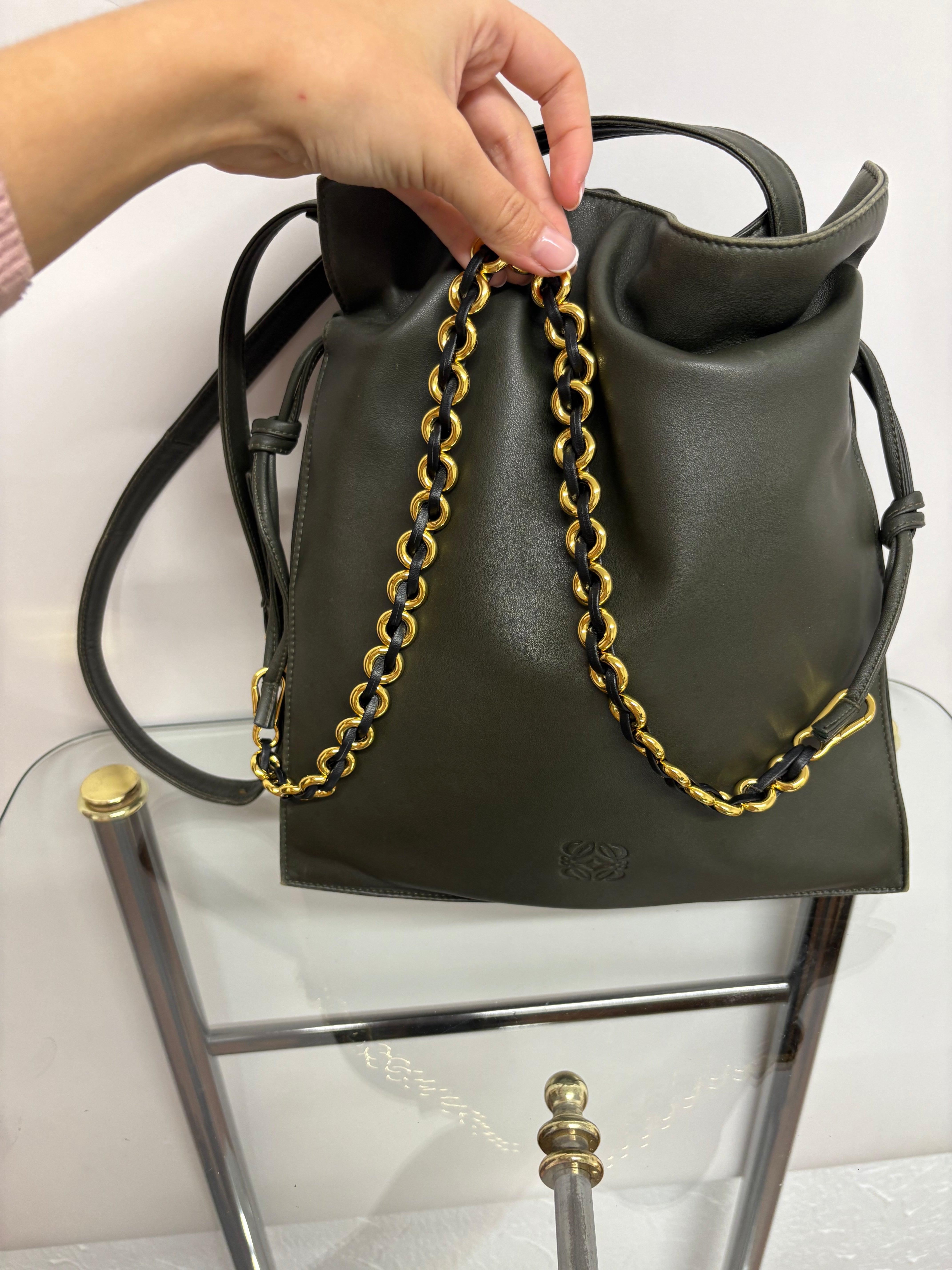 Loewe Flamenco Mediano Vintage Verde Oliva