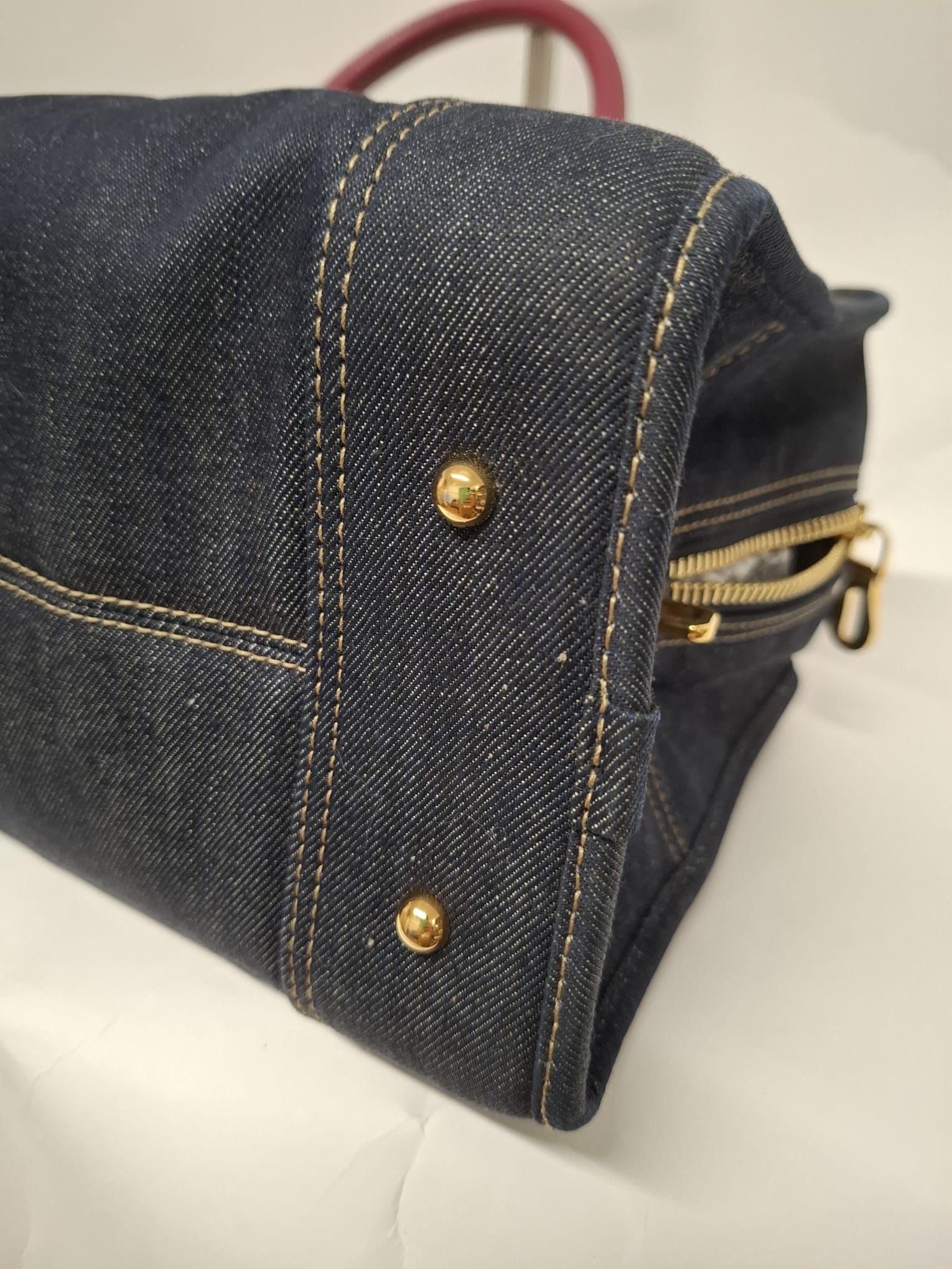 Loewe Amazona 36 Denim y Piel Rosa Efecto Lagarto