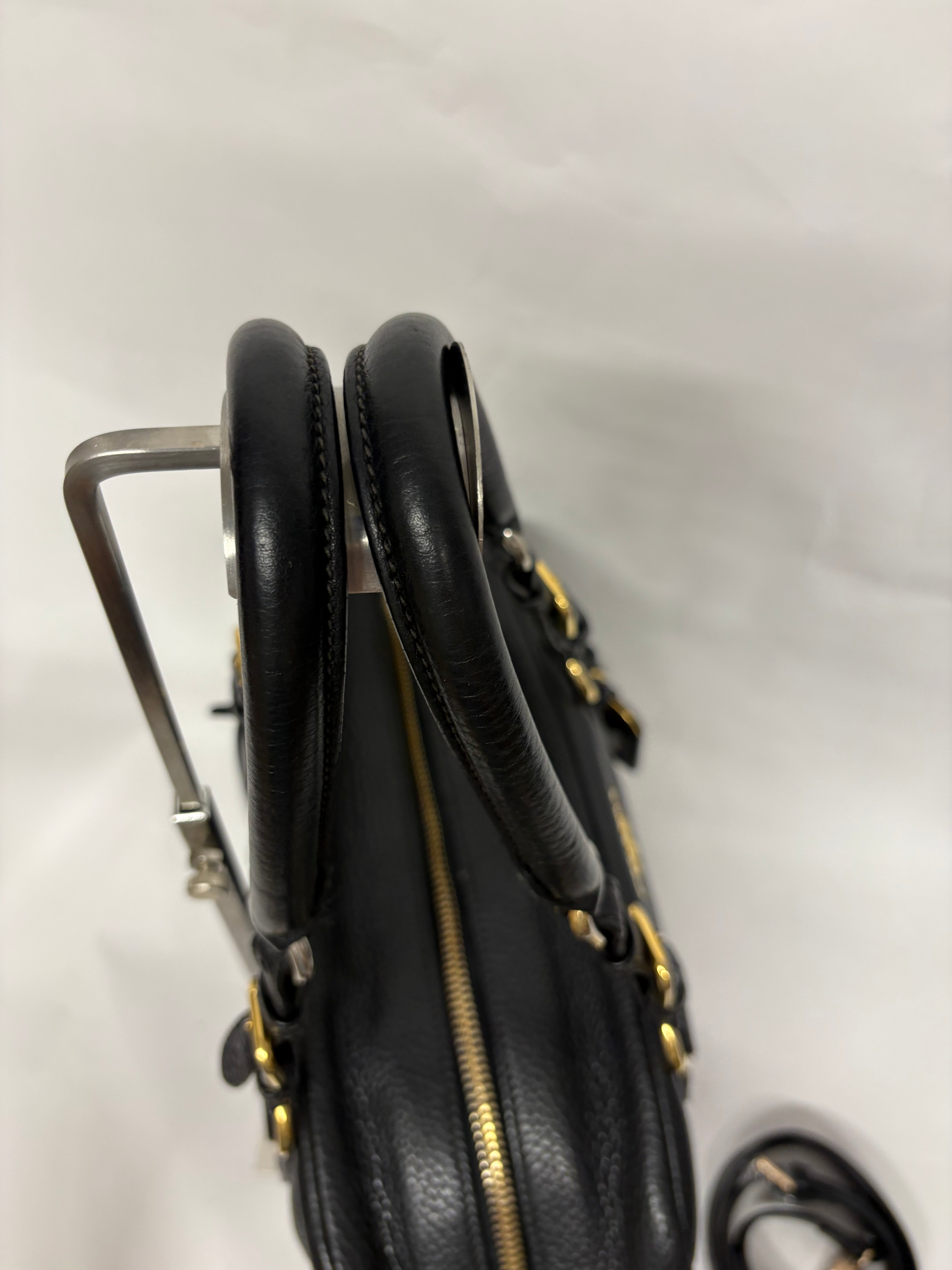Prada Vitello Daino Negro 2-Way Original – Bandolera