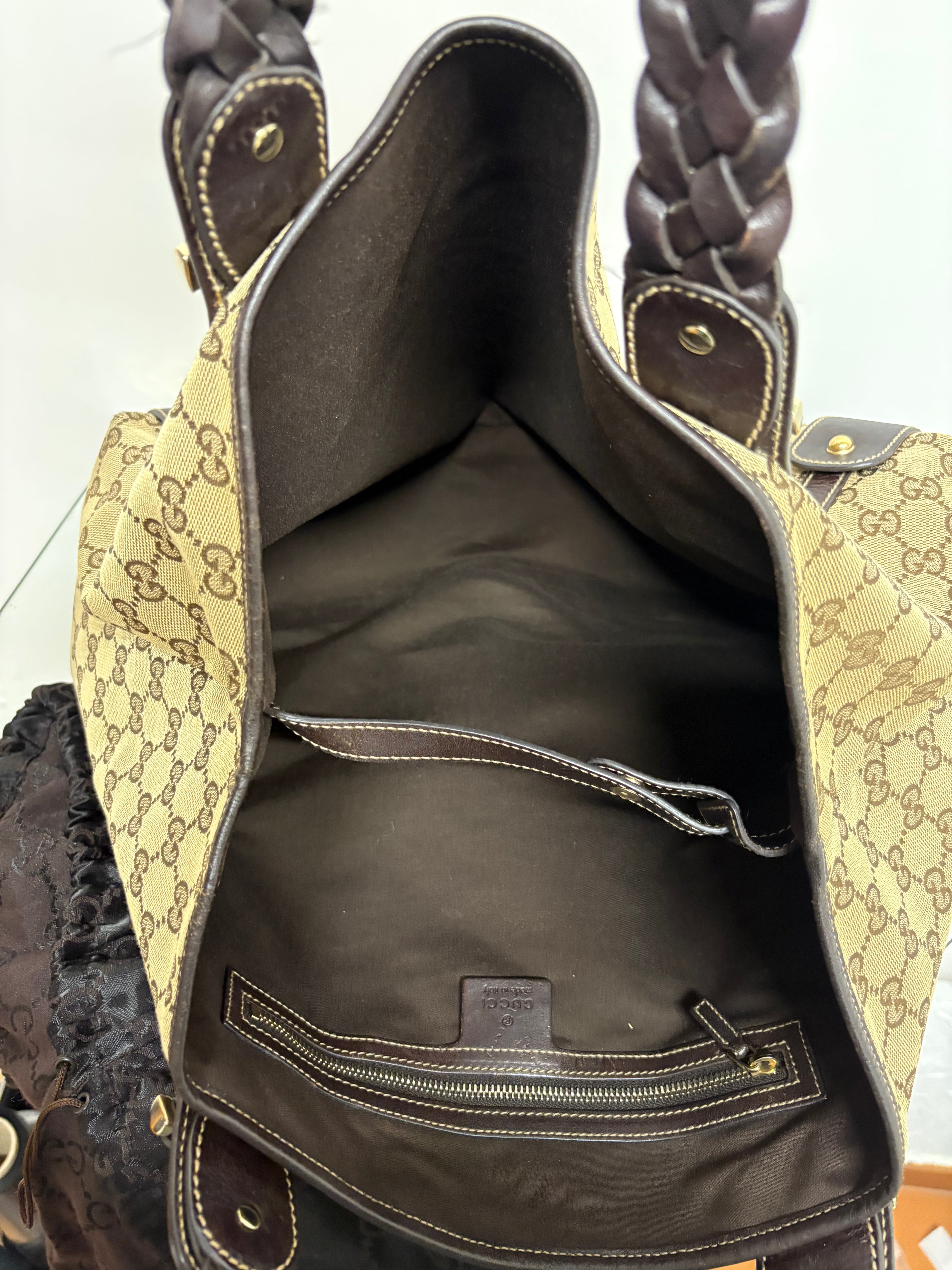 Gucci pelham gg canvas marron chocolate grande