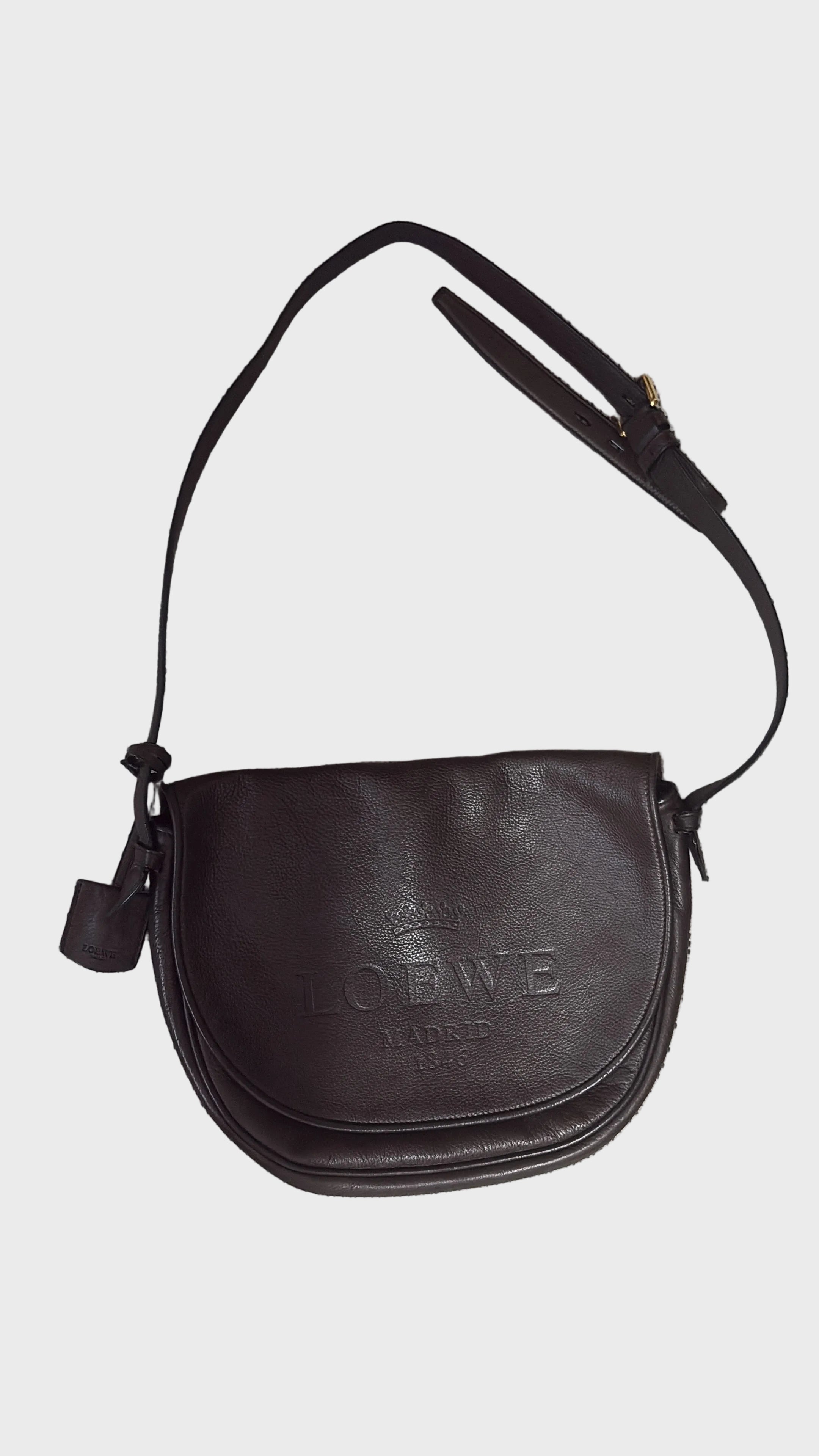 Loewe heritage bandolera marrón chocolate