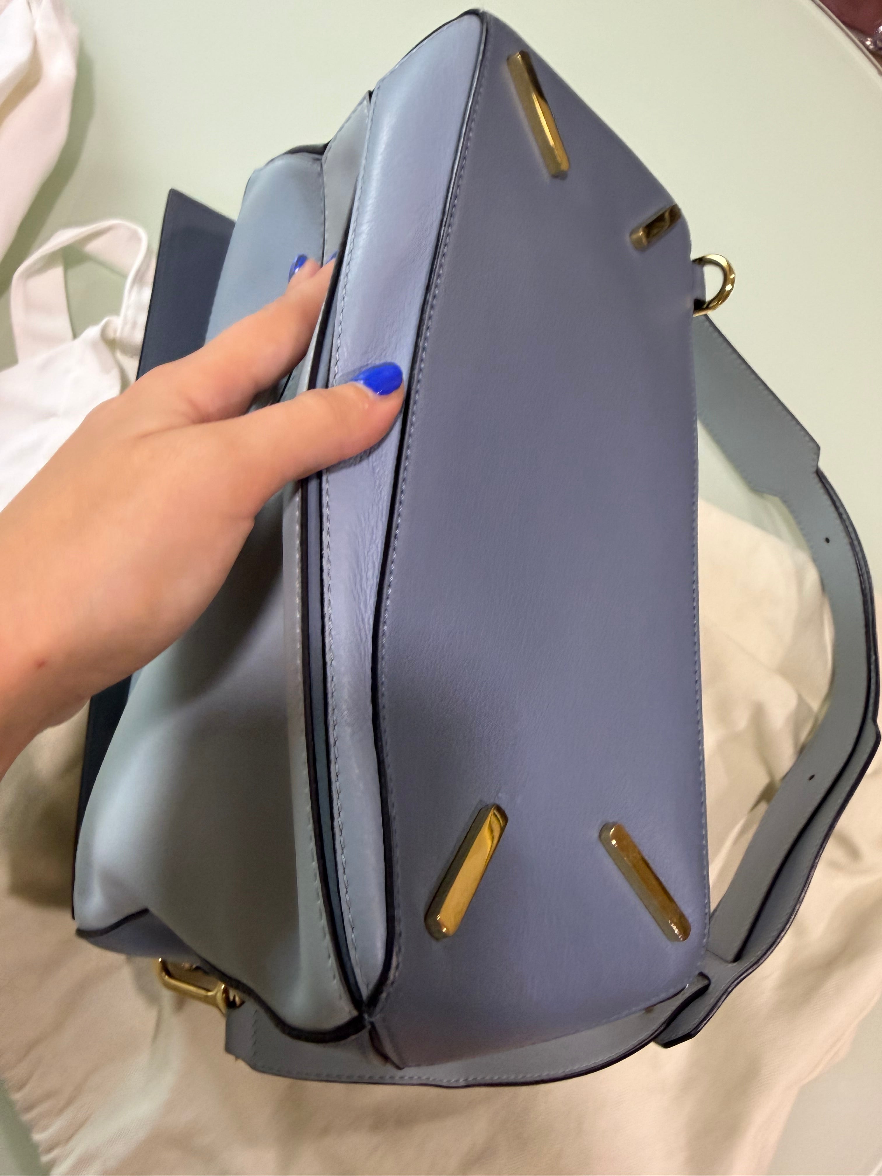 Loewe puzzle bag mediano tricolor sky baby blue