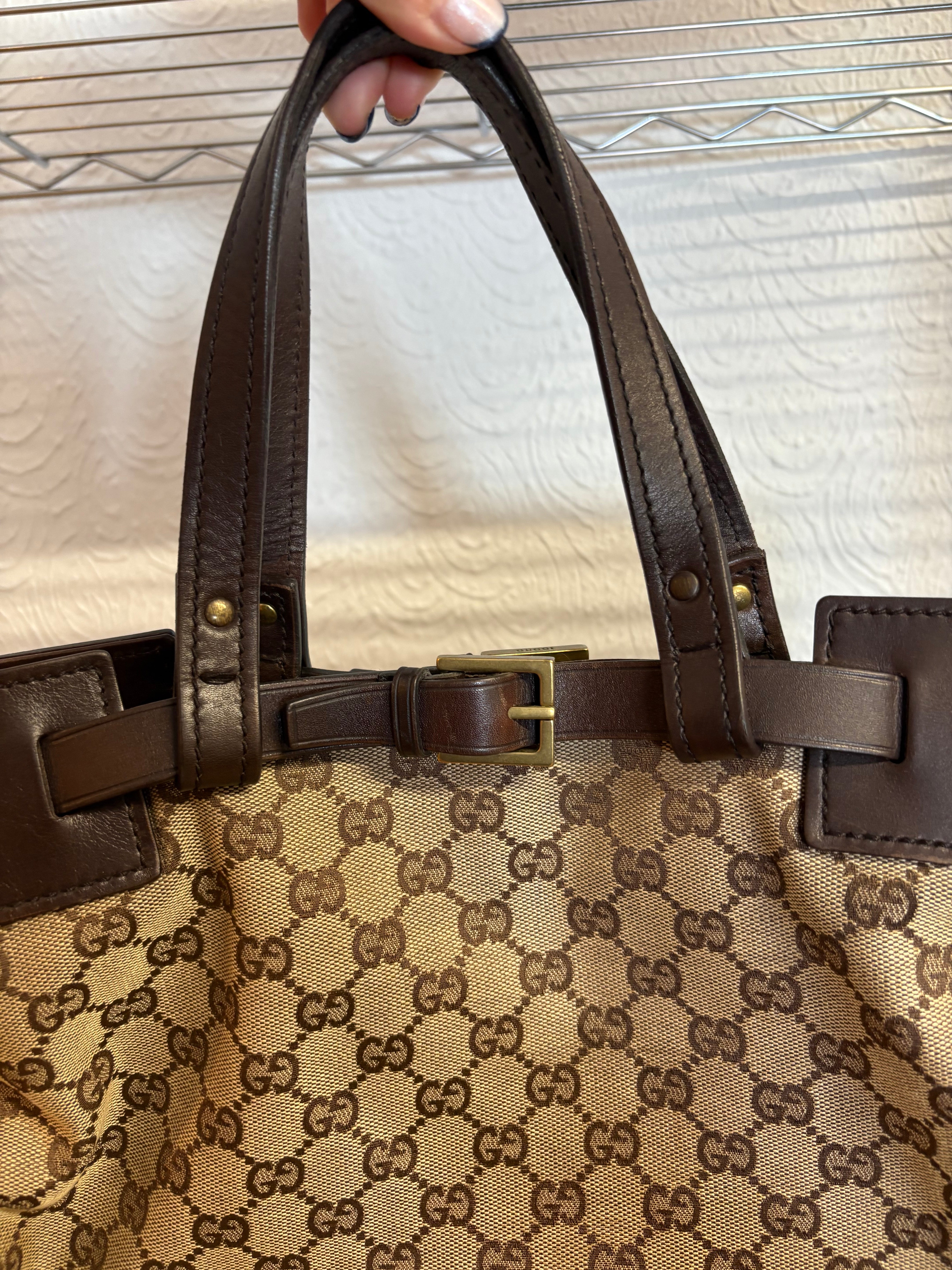 Gucci GG Canvas Belt Tote Shopper con hebilla