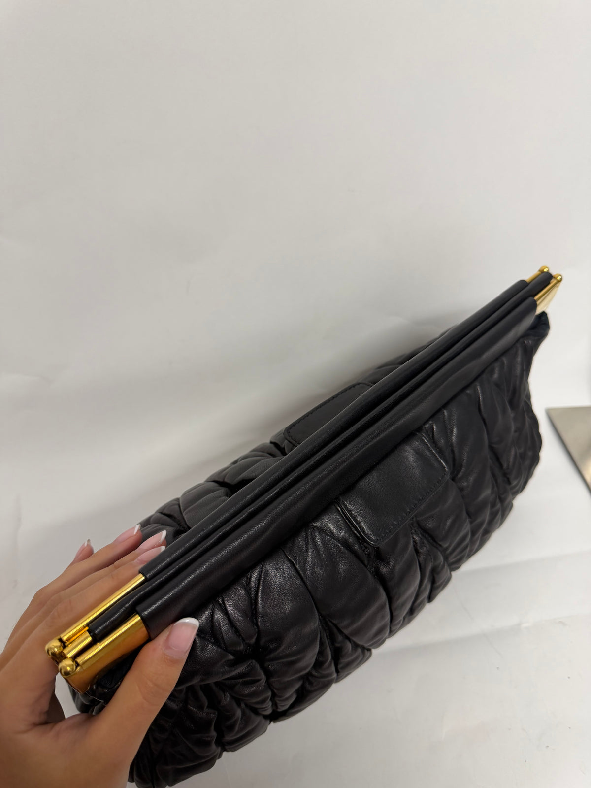 Miu Miu Frame Clutch Matelassé Nappa