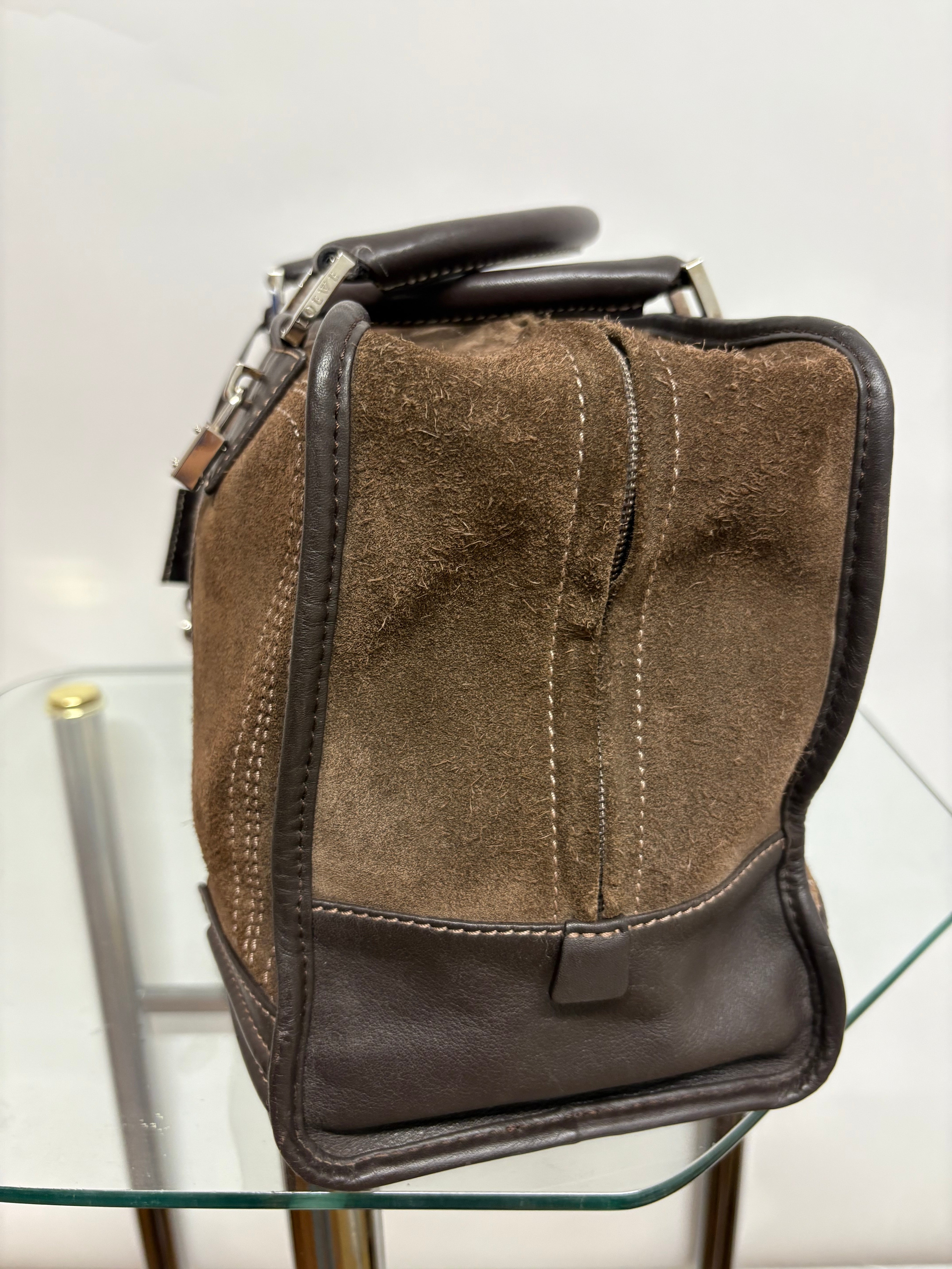 Loewe Amazona 35 marrón chocolate ante y piel