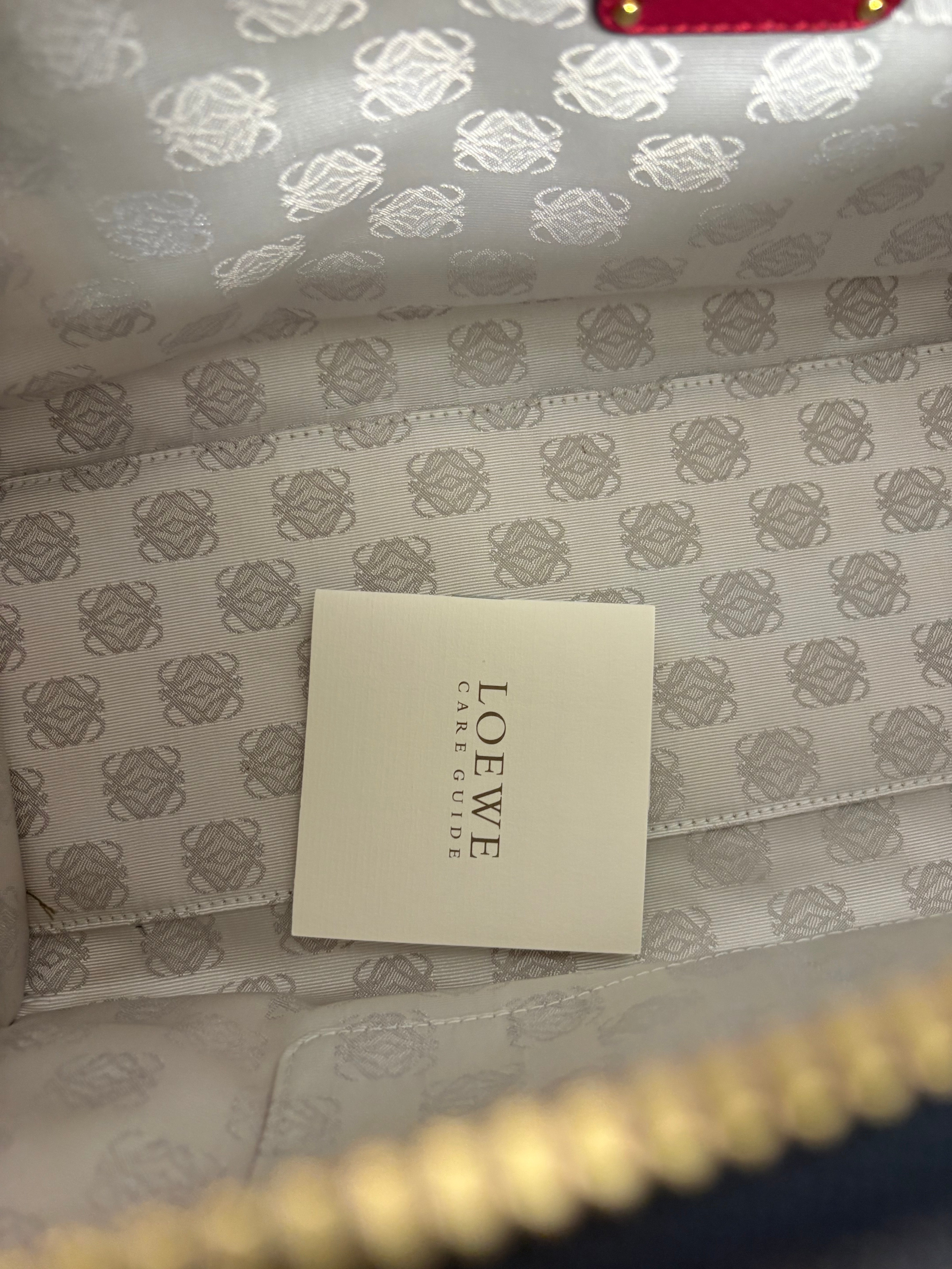 Loewe amazona 35 denim azul y rosa