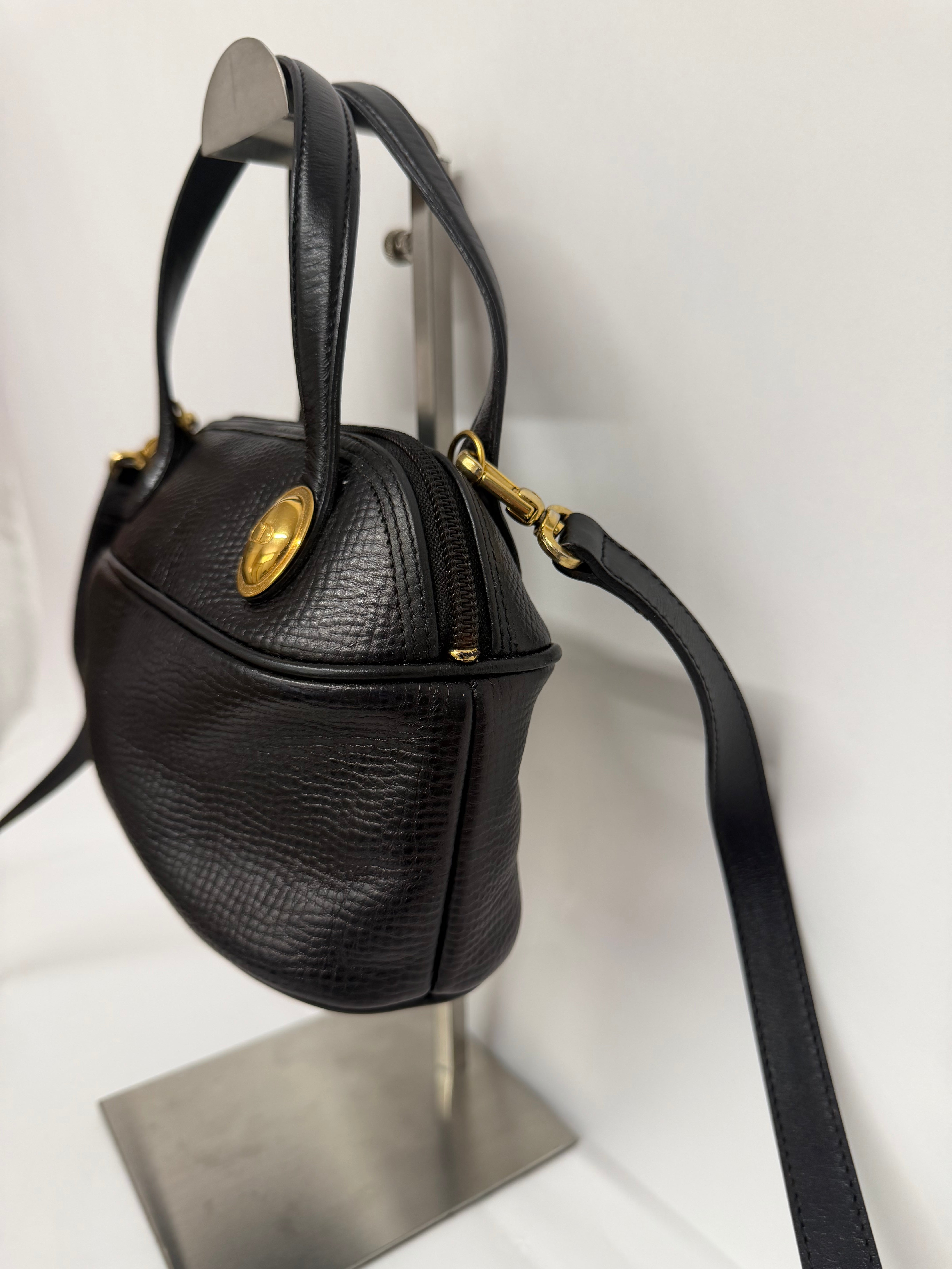 Christian Dior Mini Bowling Bag Vintage Negro GHW