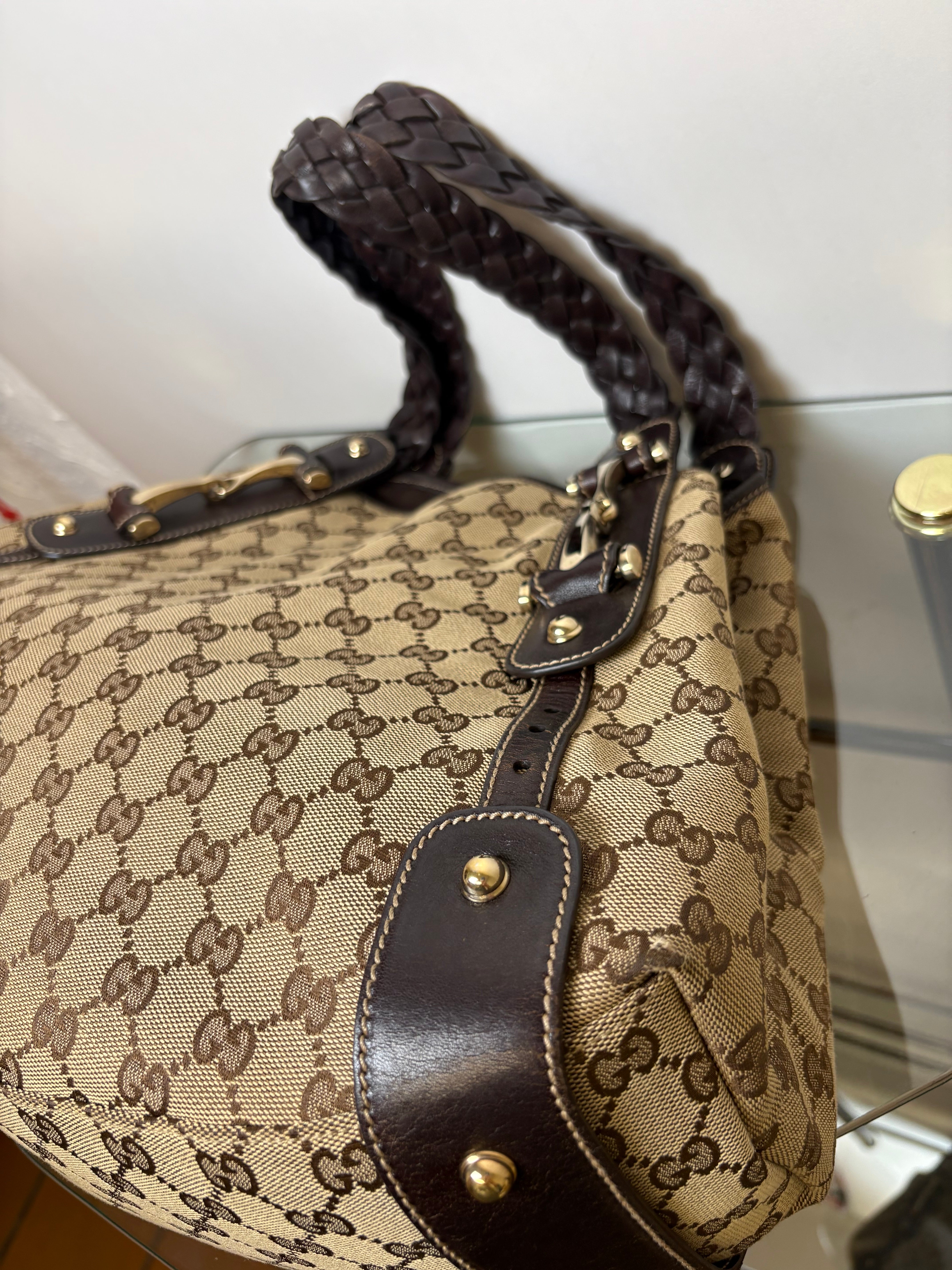 Gucci pelham gg canvas marron chocolate grande