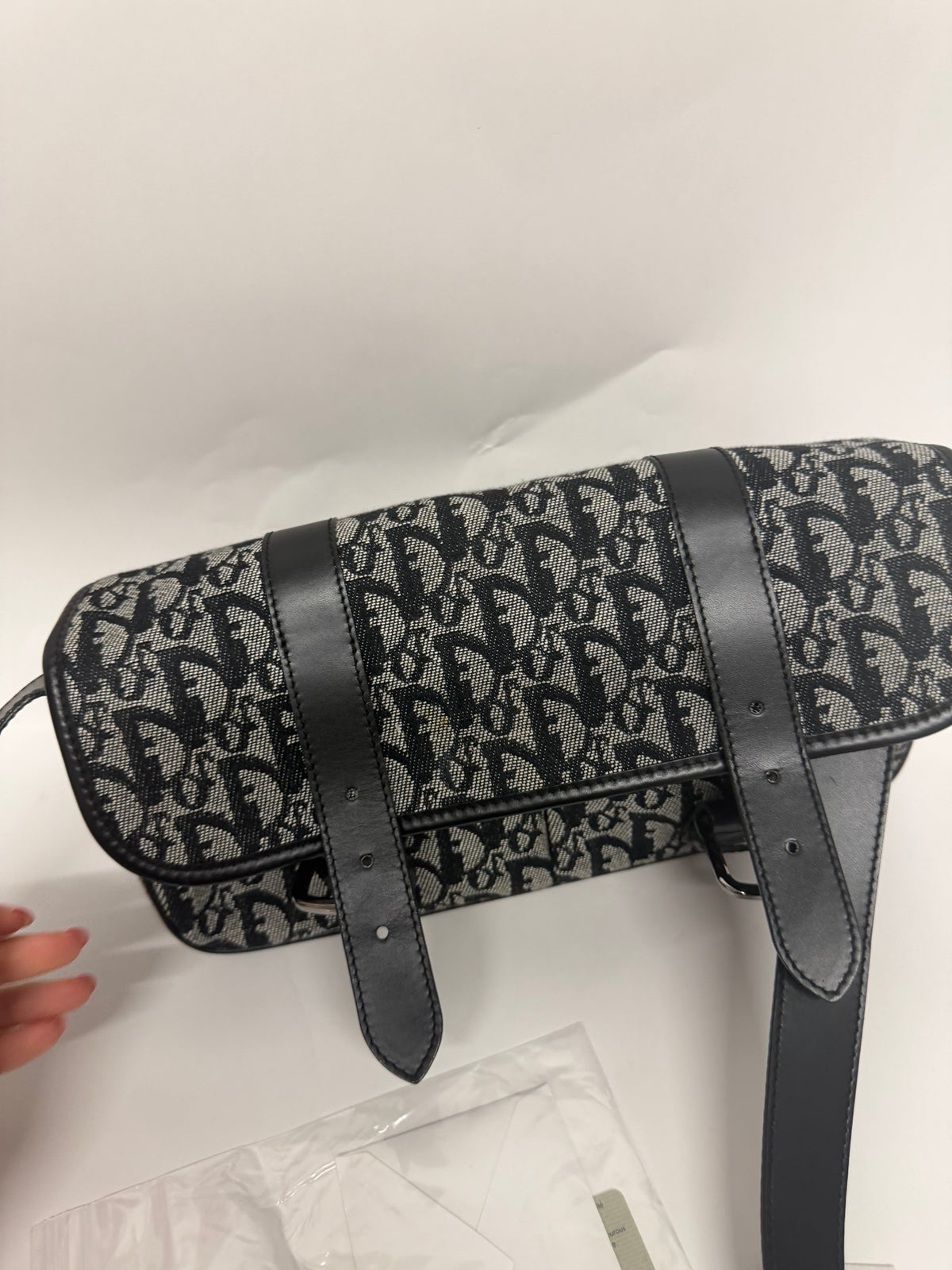 Christian Dior Diorissimo Trotter Bandolera Lona Oblique Negra
