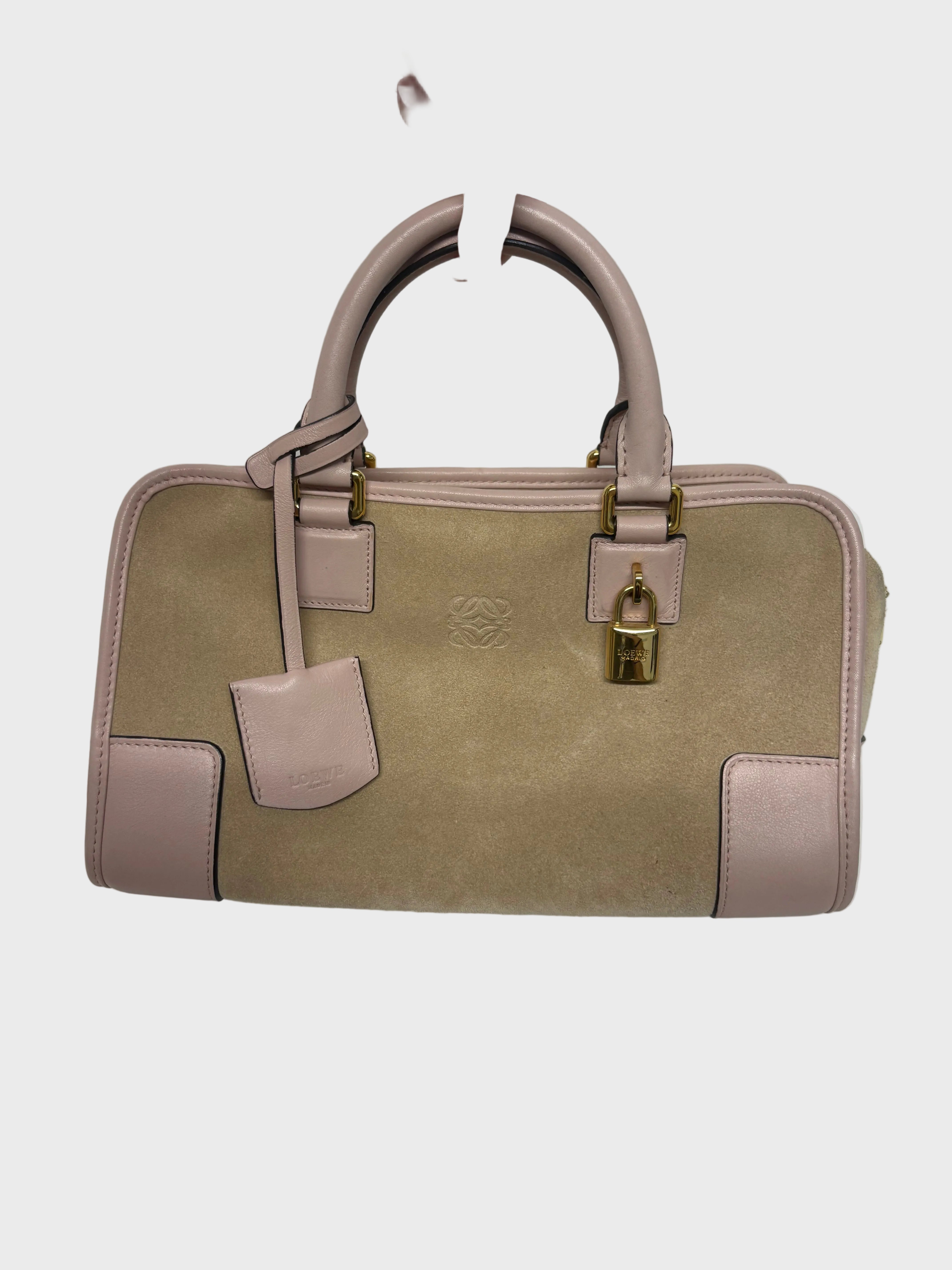 Loewe amazona 30 ante beige y rosa claro