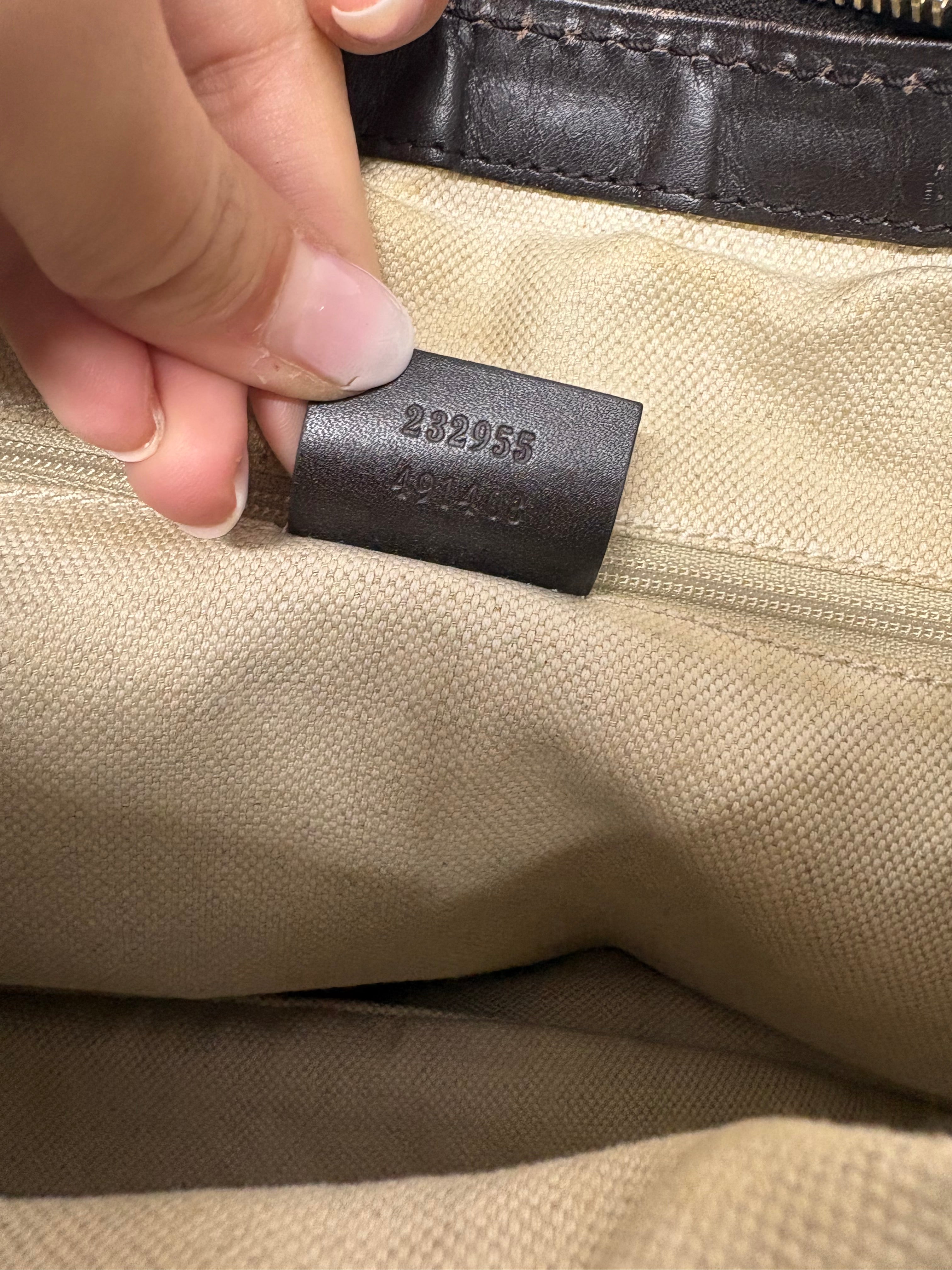 Gucci Sukey GG Canvas Hobo XL – Beige y Piel Marrón Oscura