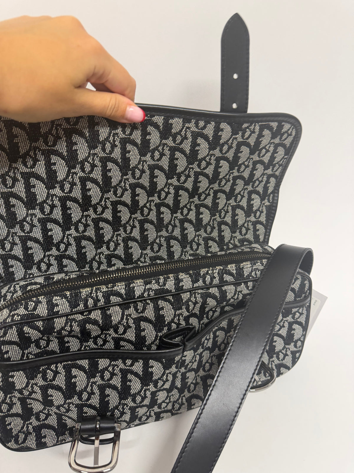 Christian Dior Diorissimo Trotter Bandolera Lona Oblique Negra
