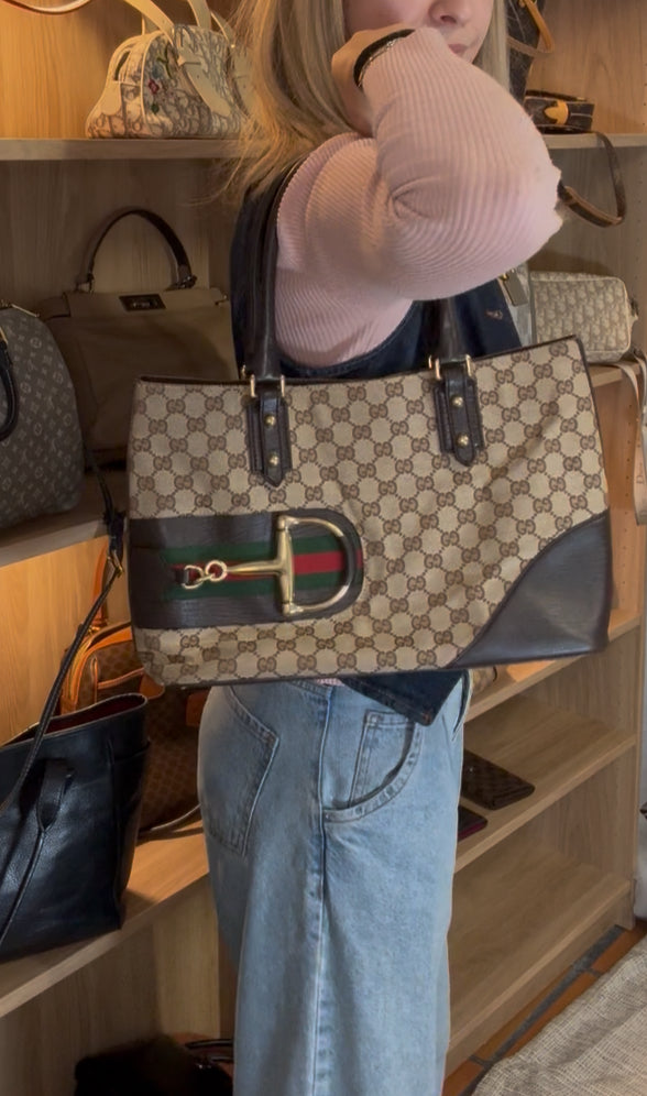 Gucci horsebit tote bag go canvas