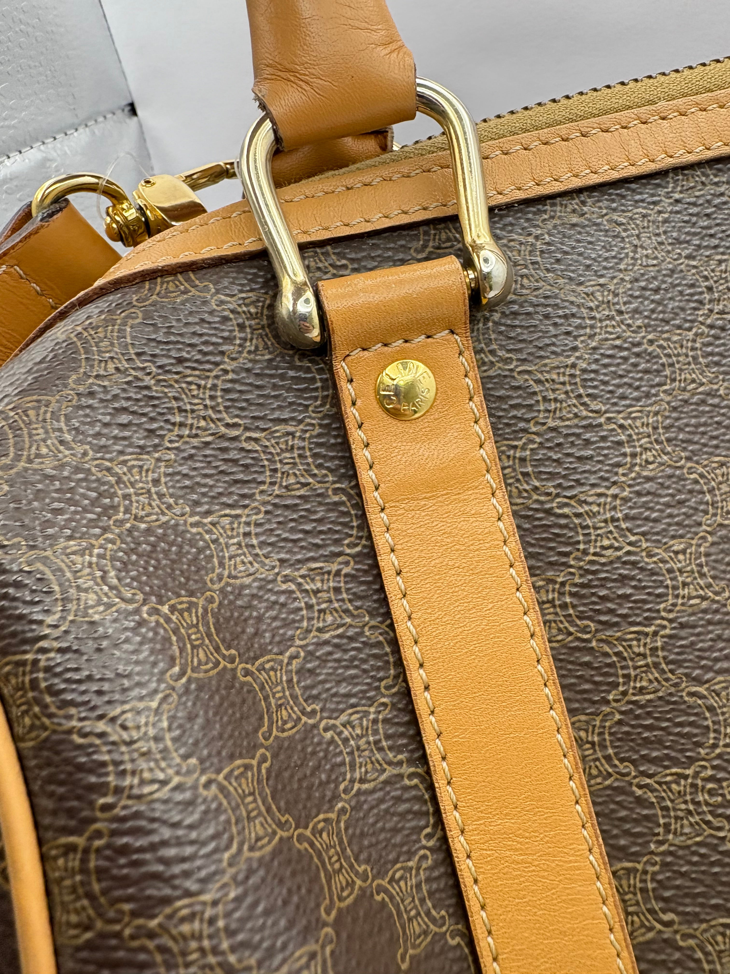 CELINE Macadam Mini Boston Vintage bandolera – Triomphe Logo