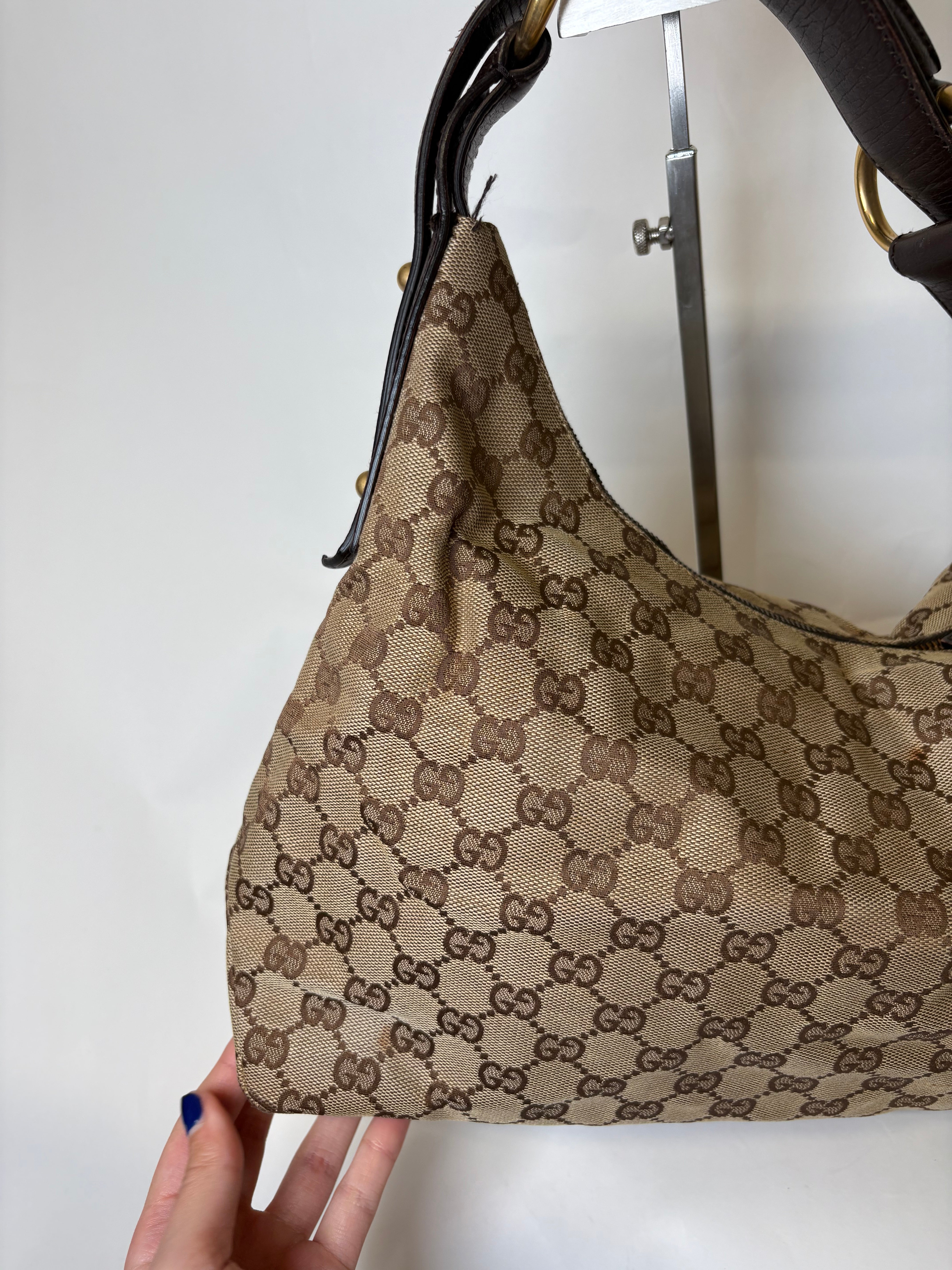 Gucci Horsebit Hobo GG Canvas Marrón