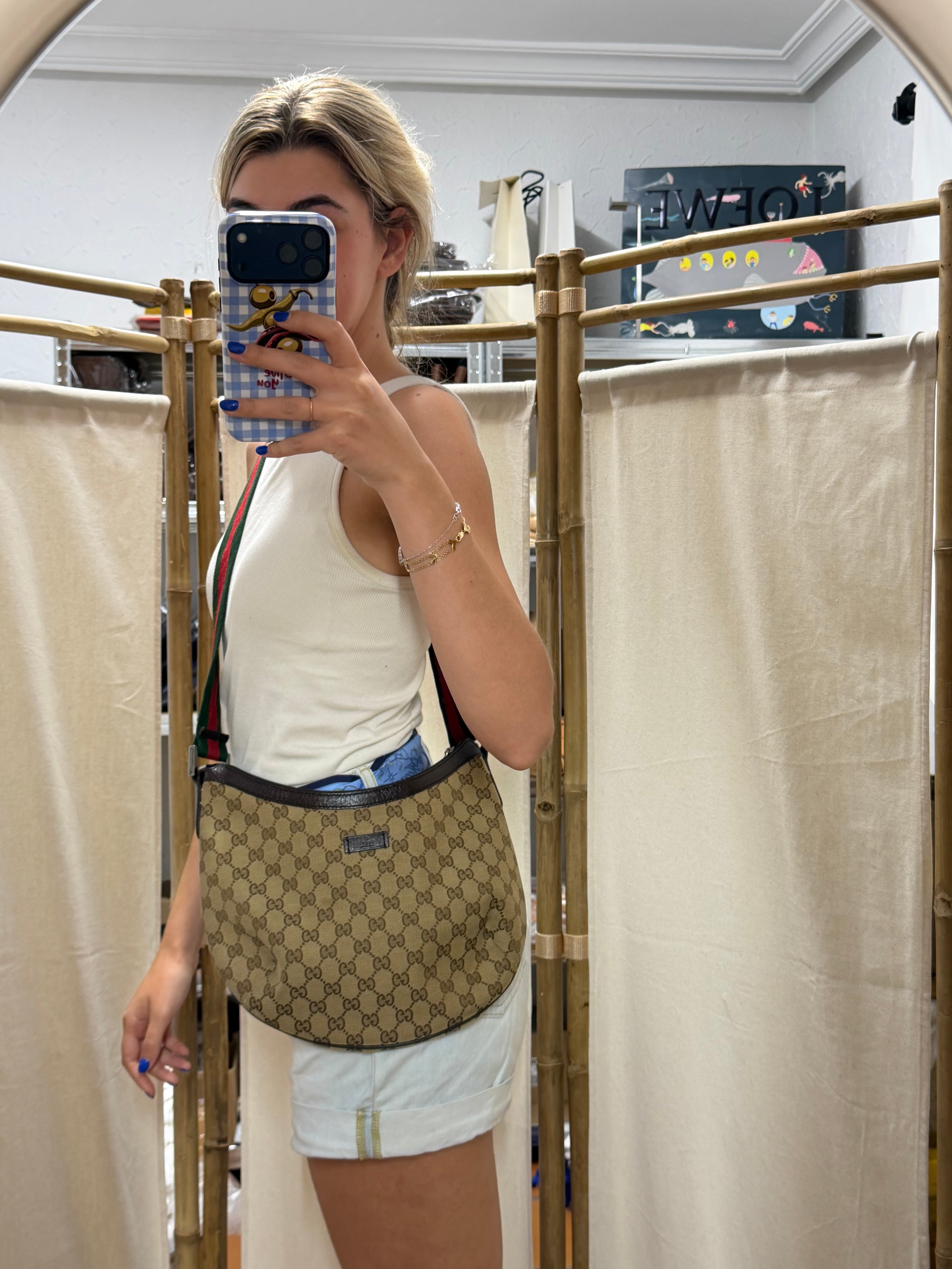 Gucci GG Canvas Messenger Web Stripe