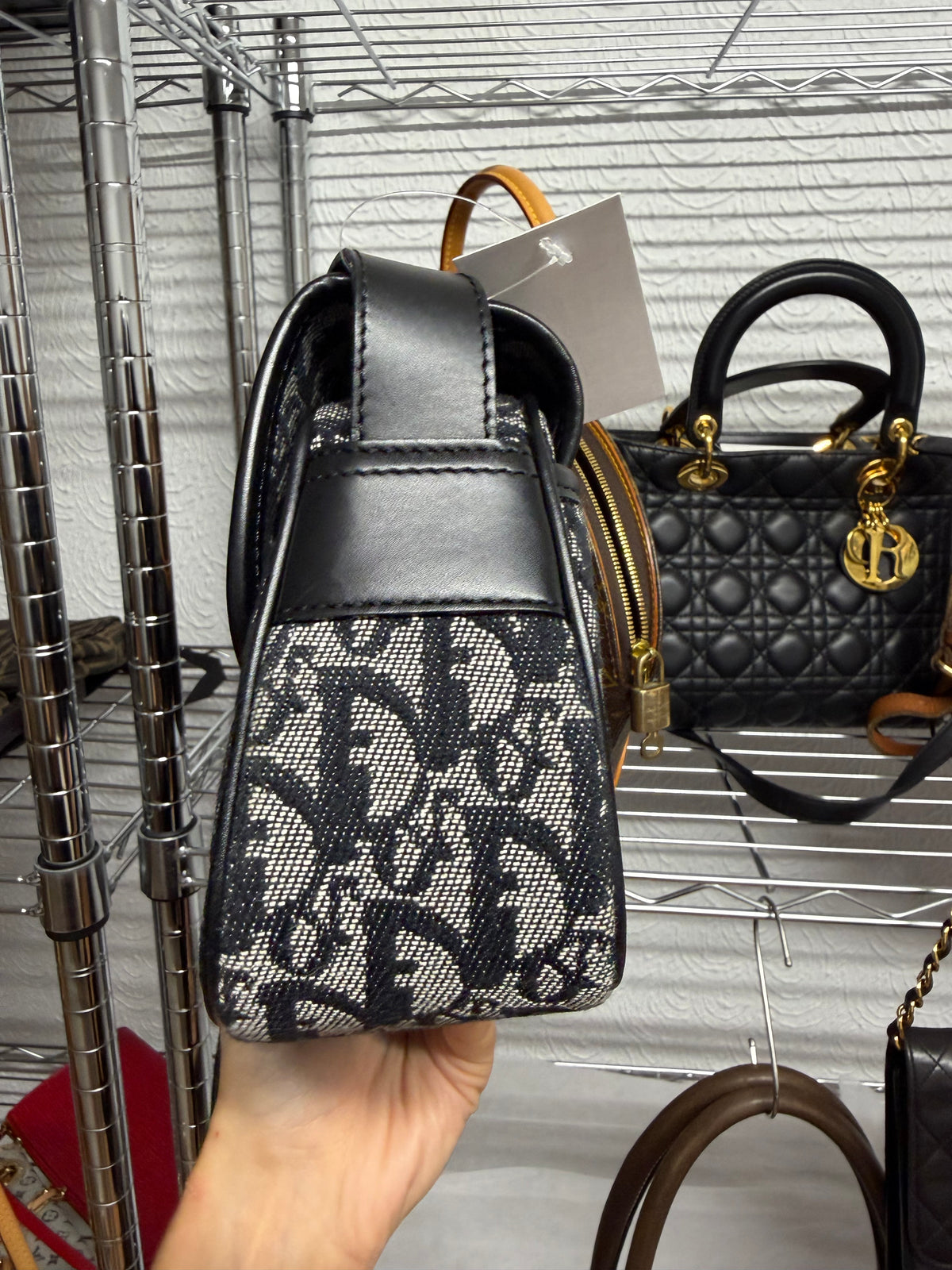 Christian Dior Diorissimo Trotter Bandolera Lona Oblique Negra