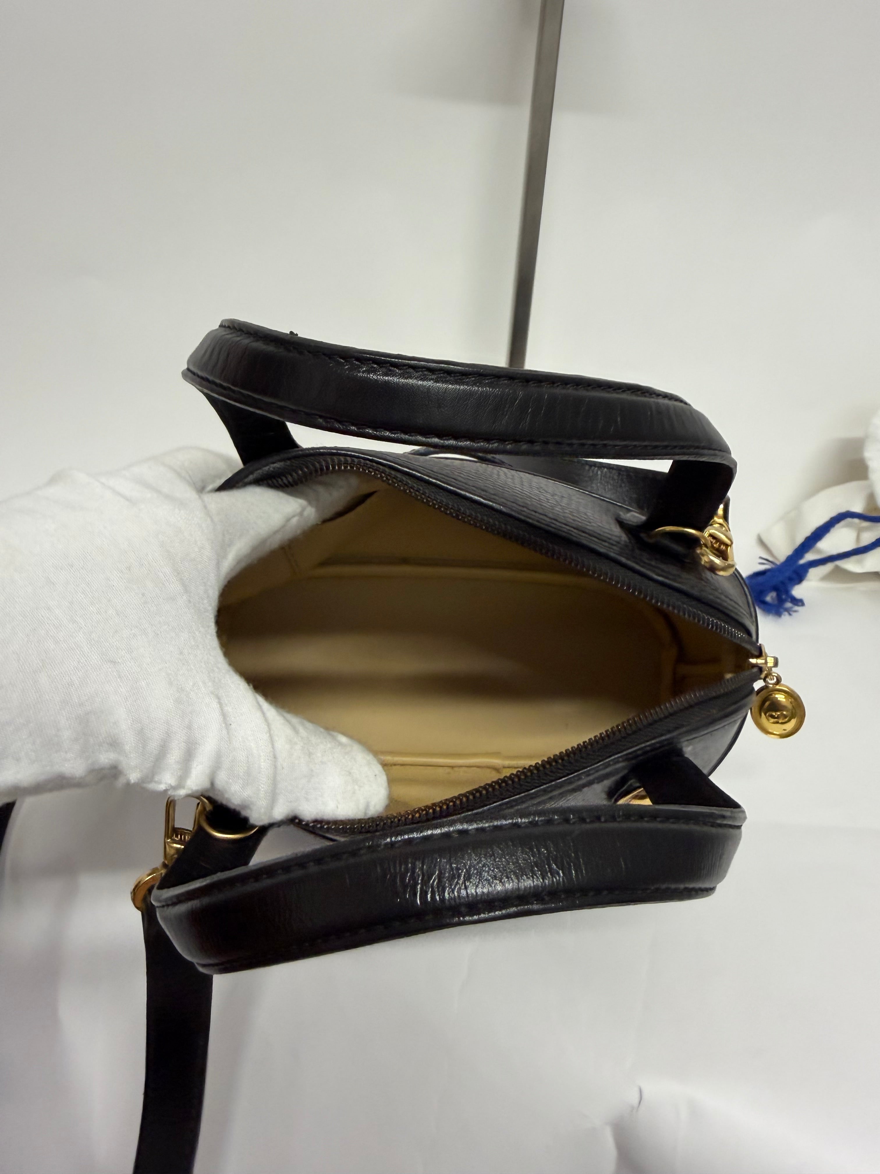 Christian Dior Mini Bowling Bag Vintage Negro GHW
