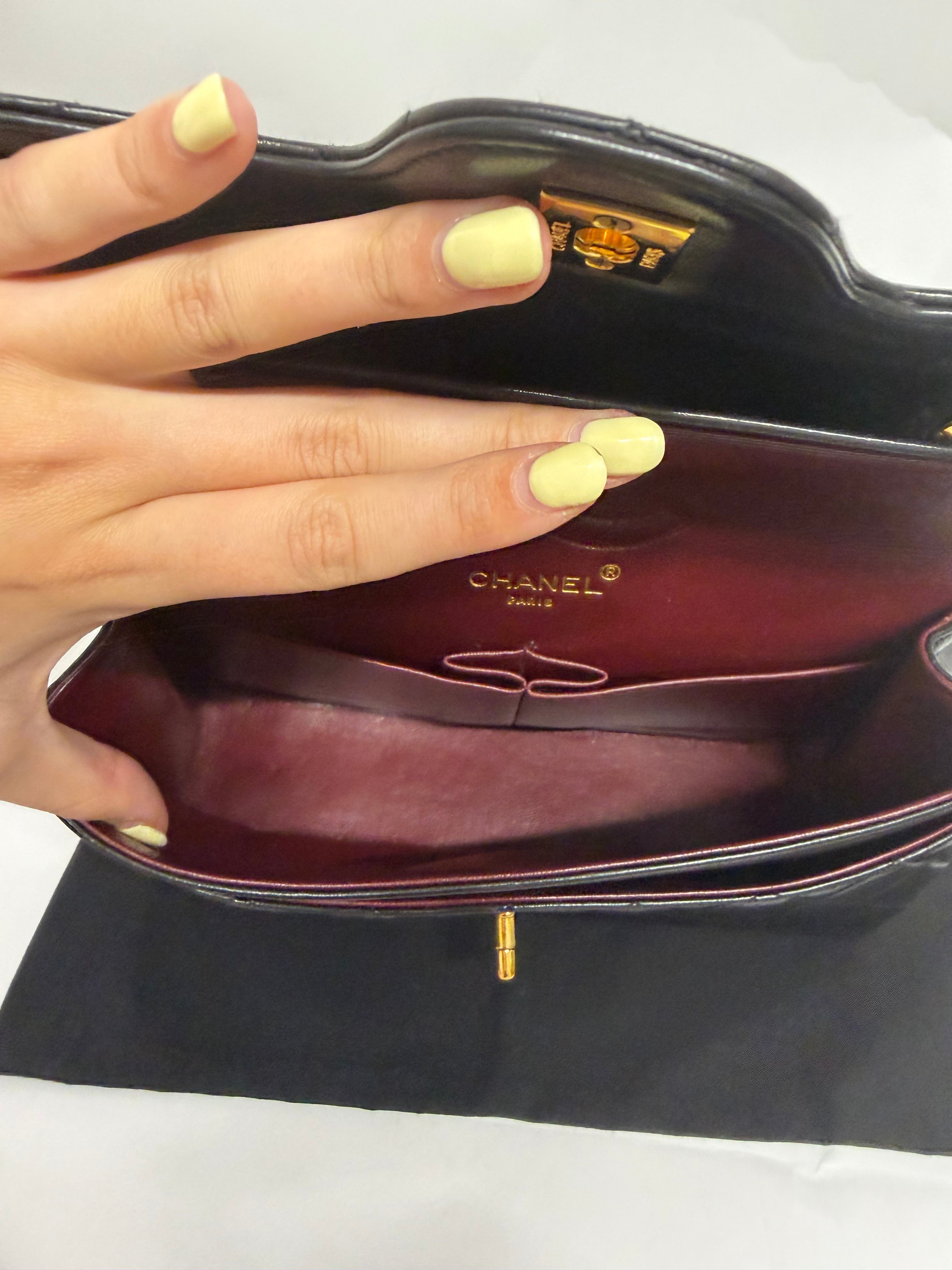 Chanel Timeless 25 Lambskin Negro Double Flap · Serie 2