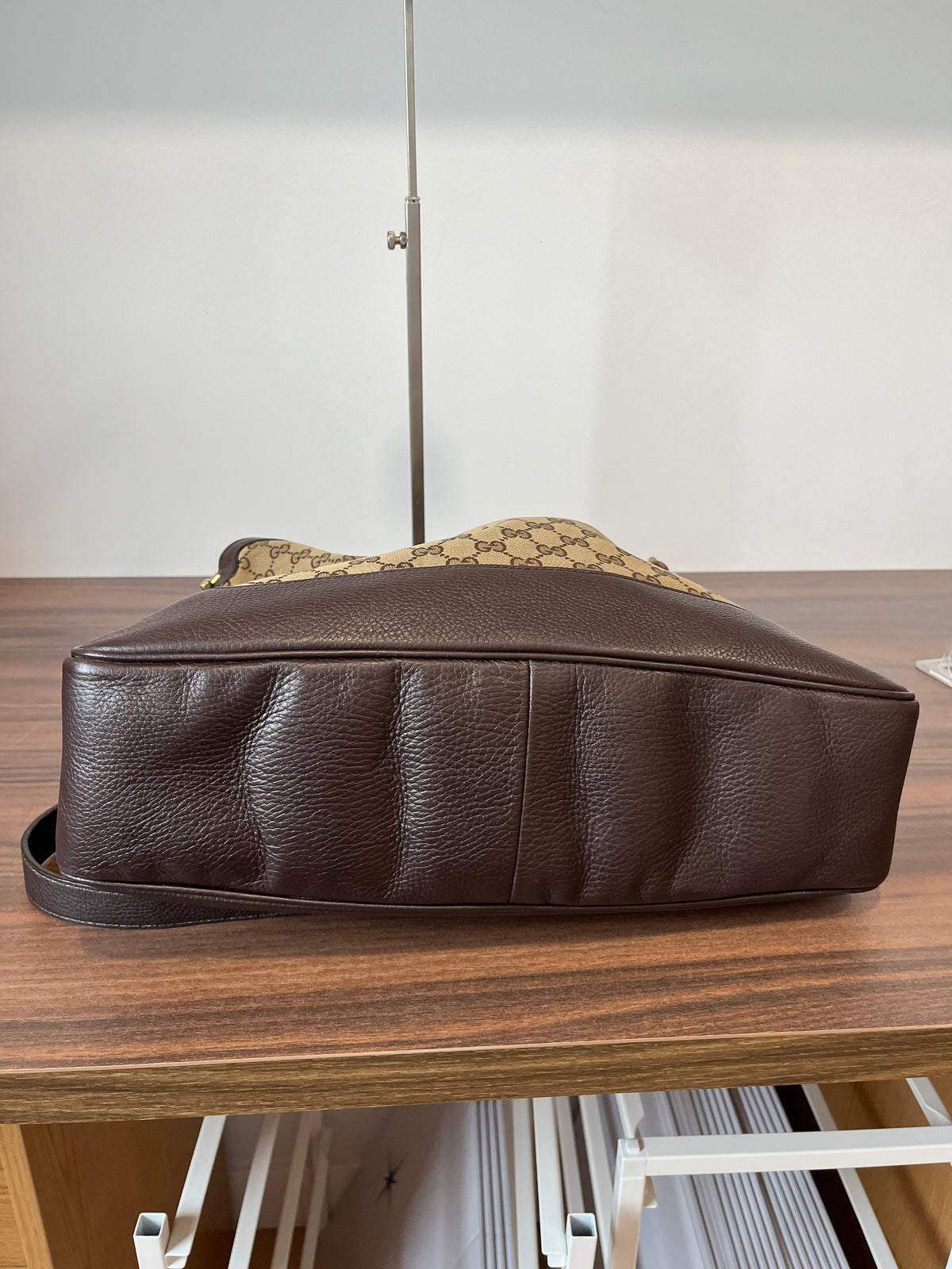 Gucci hobo Bamboo Lona GG Beige con Bandolera