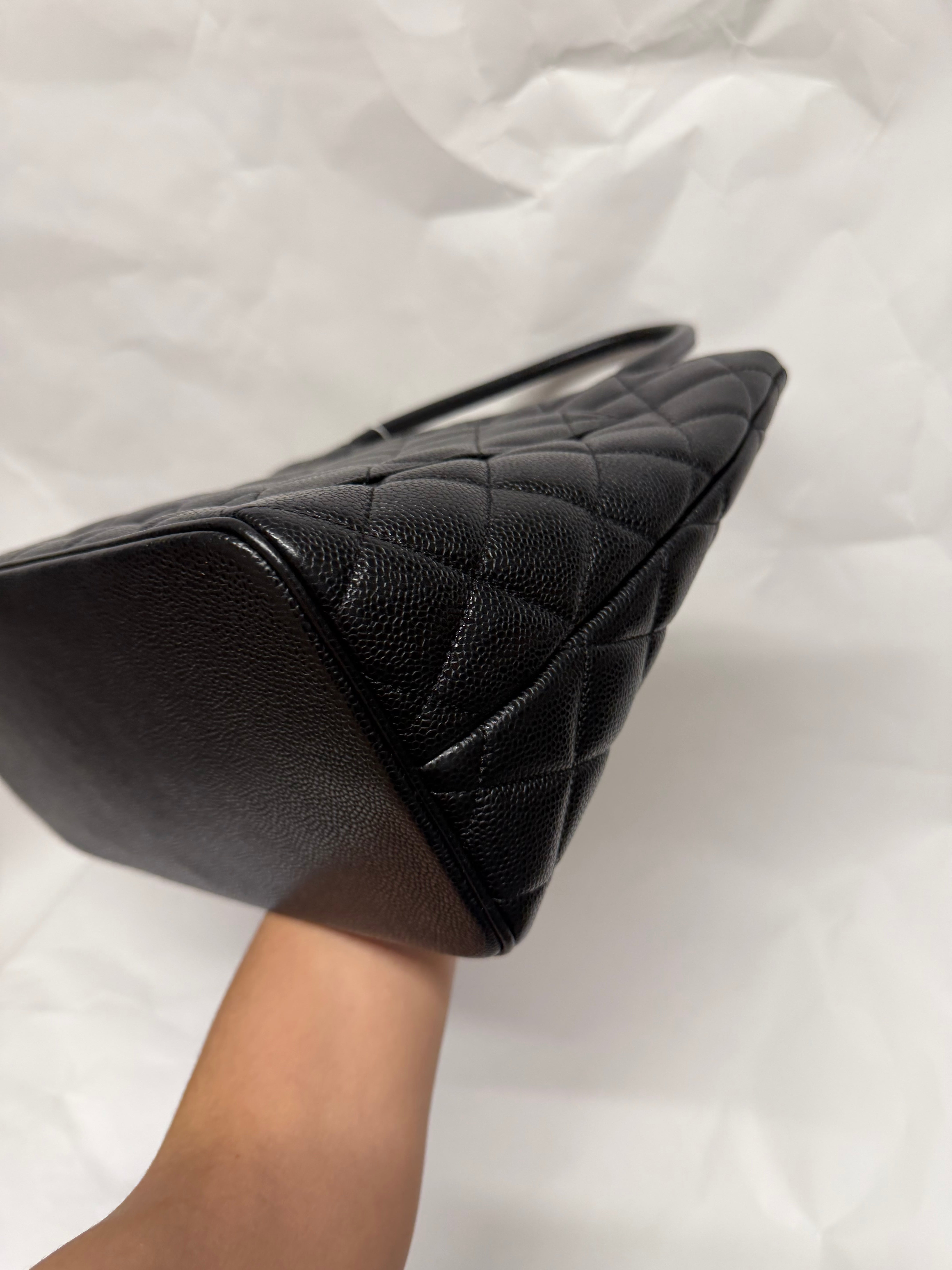 Chanel Medallion Tote | Caviar Black Gold