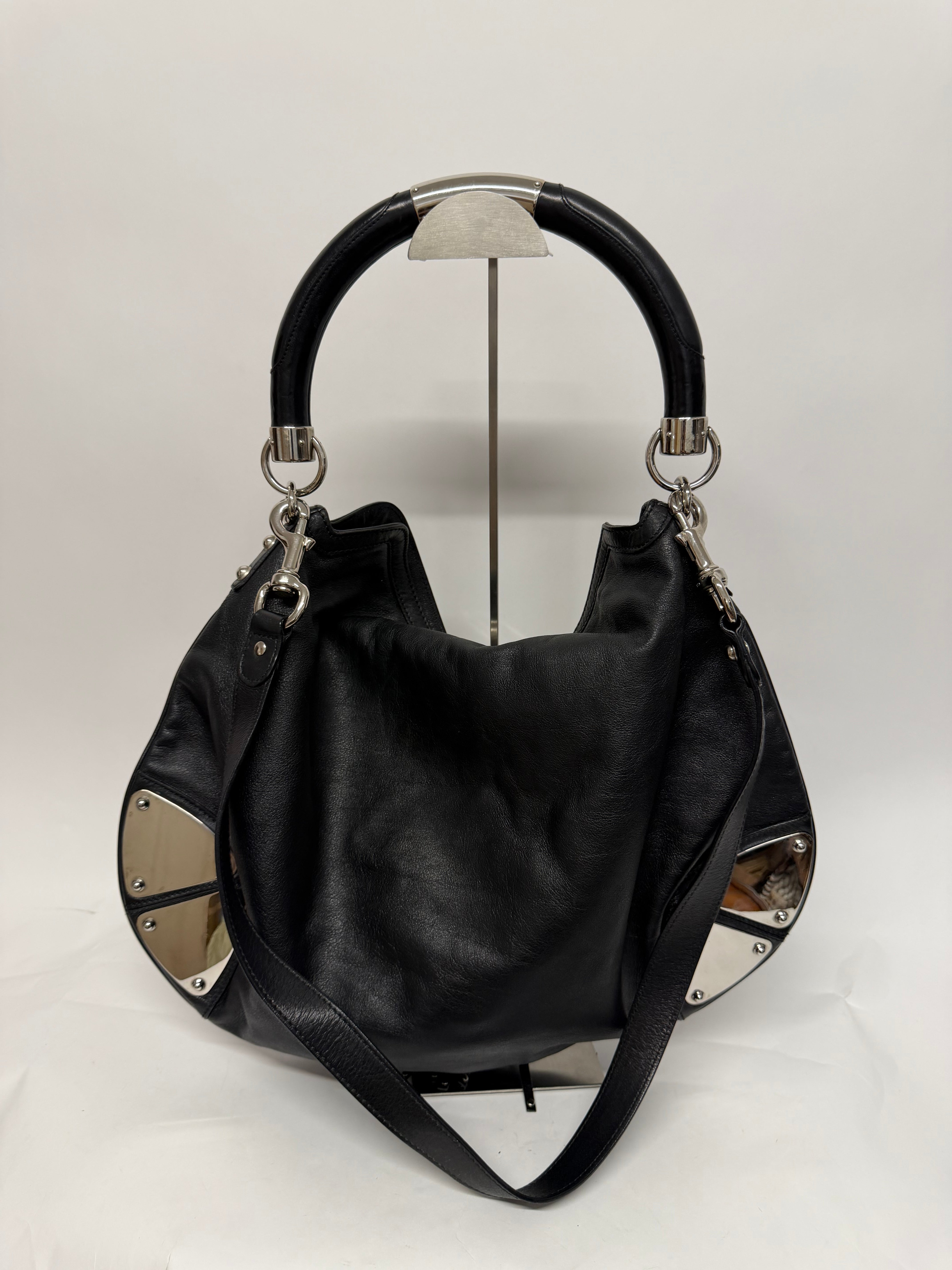 Gucci Indy Hobo Grande Piel Negra con Bambú