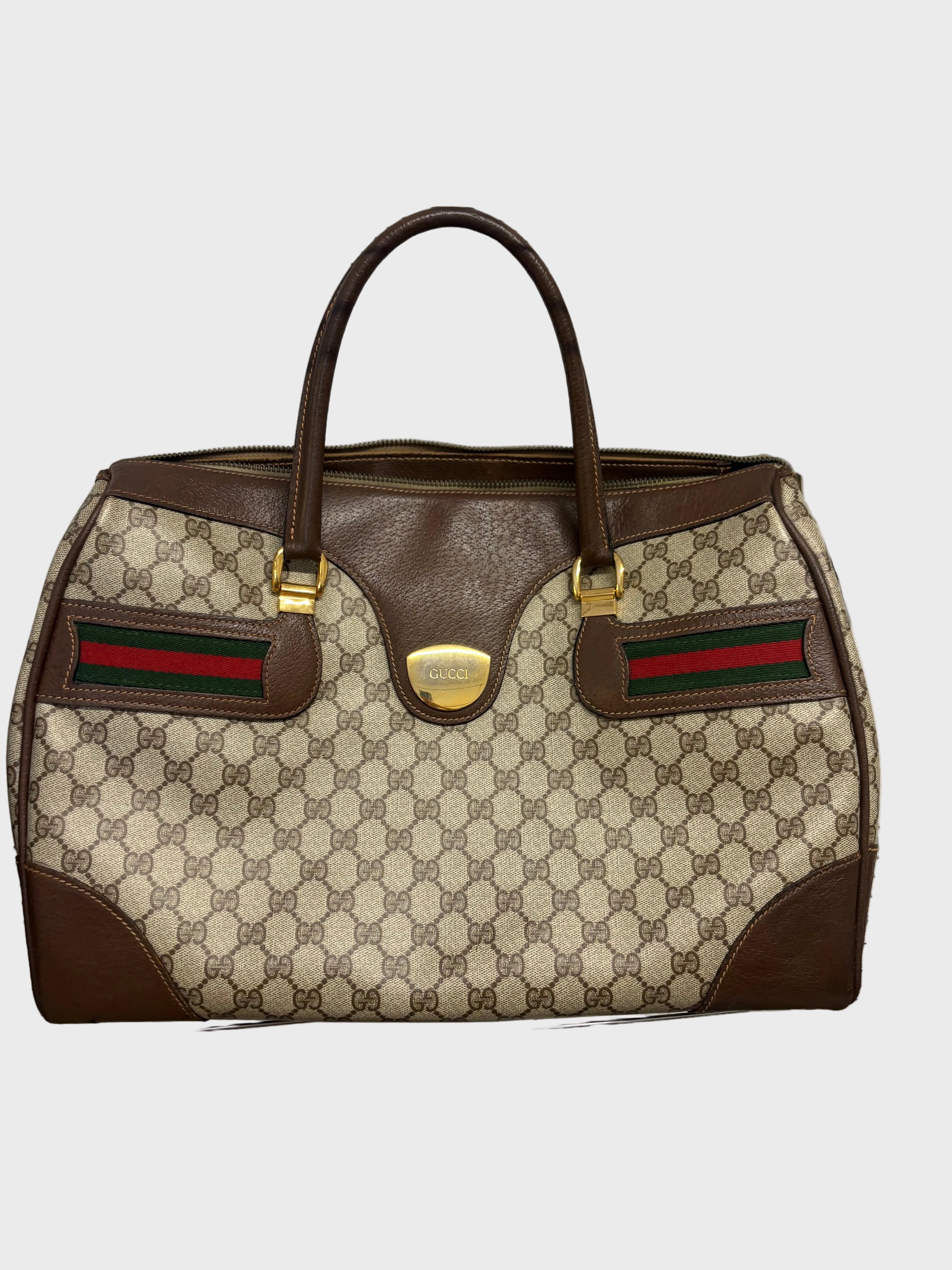 Gucci vintage gg supreme web boston XXL bag