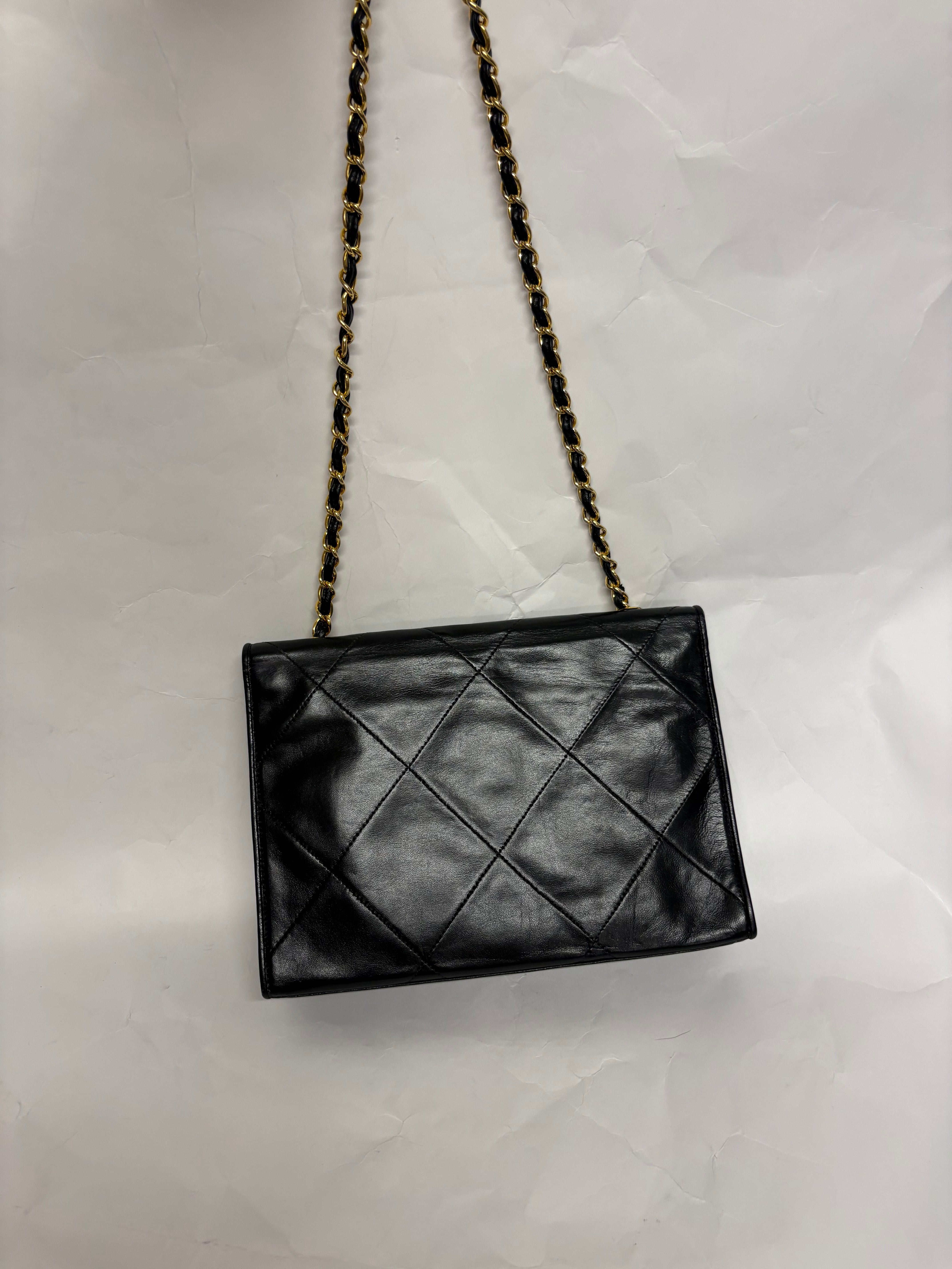 Single Flap Vintage negra cadena