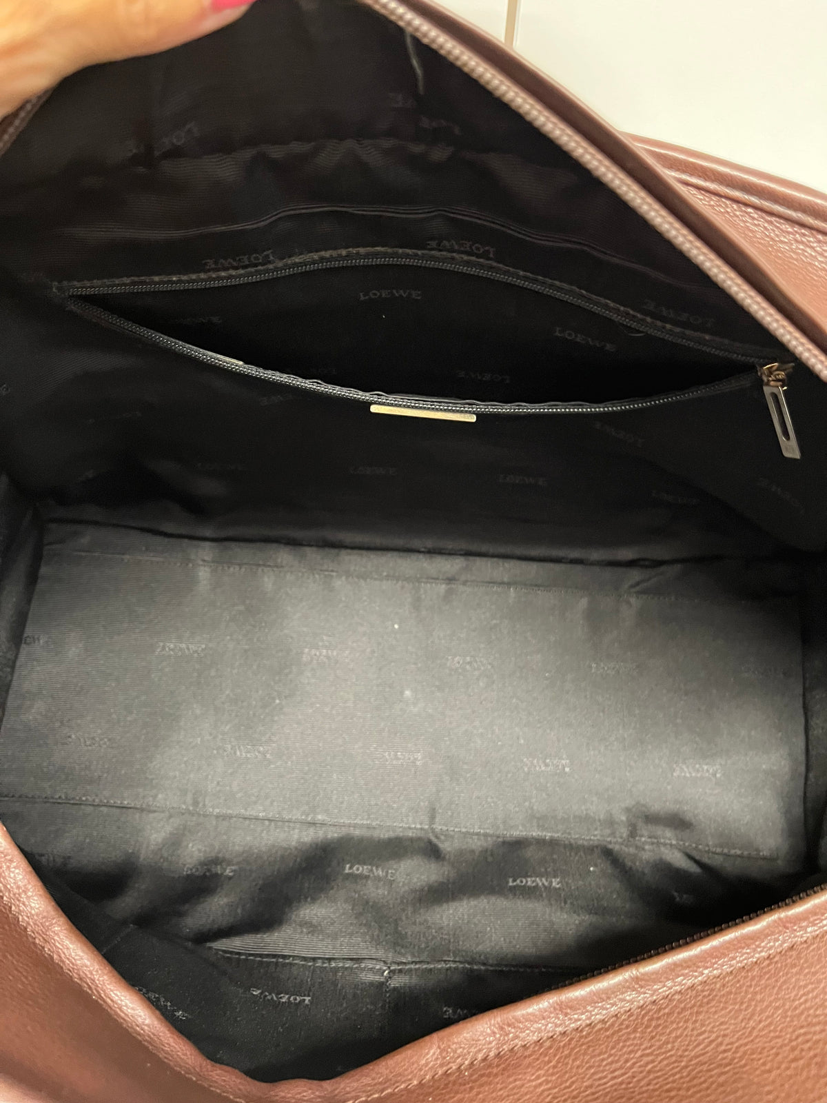 Loewe Amazona 36 Piel Marrón y herajes plata
