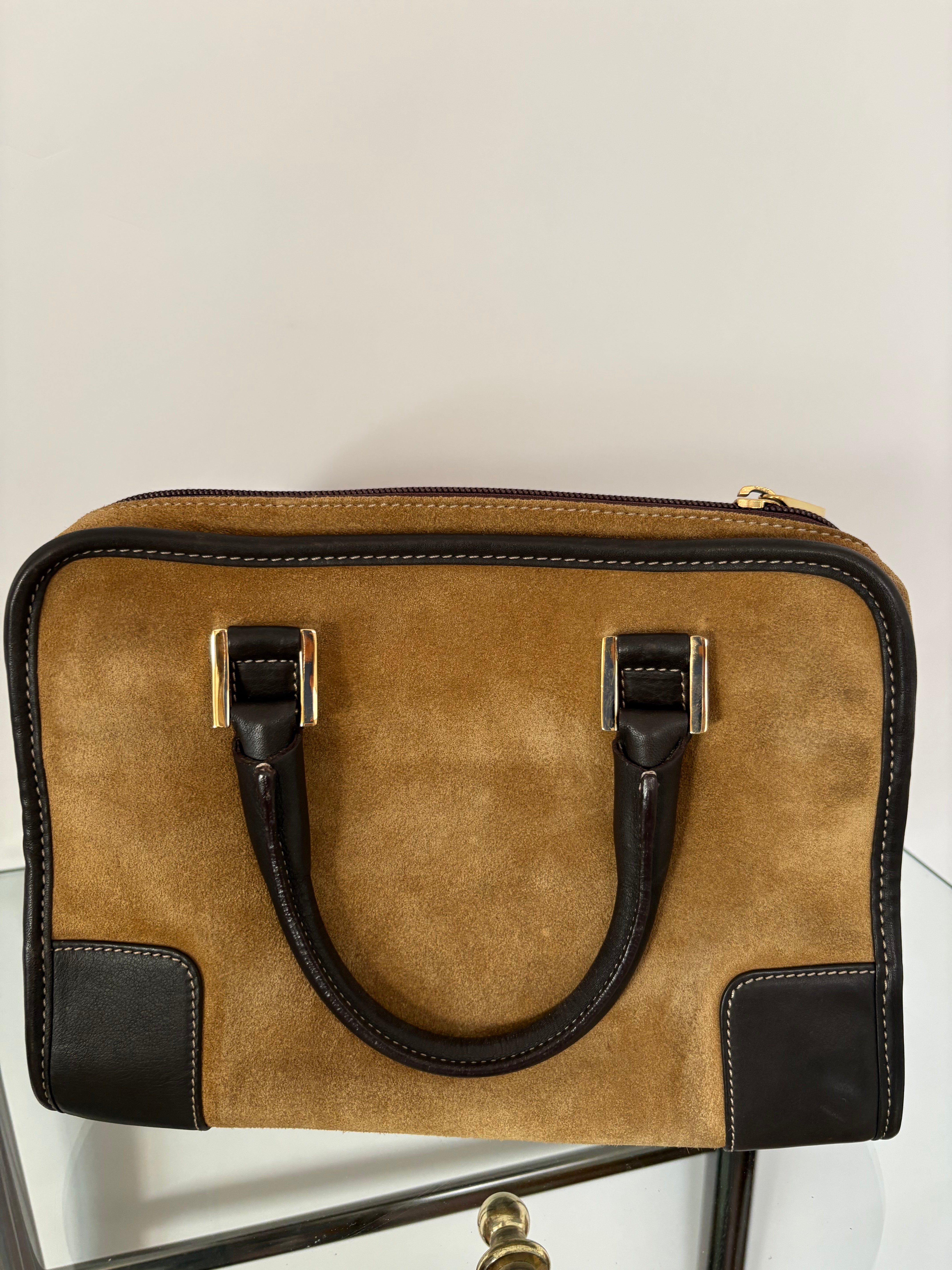 Loewe amazona 28 camel y marrón oscuro vintage