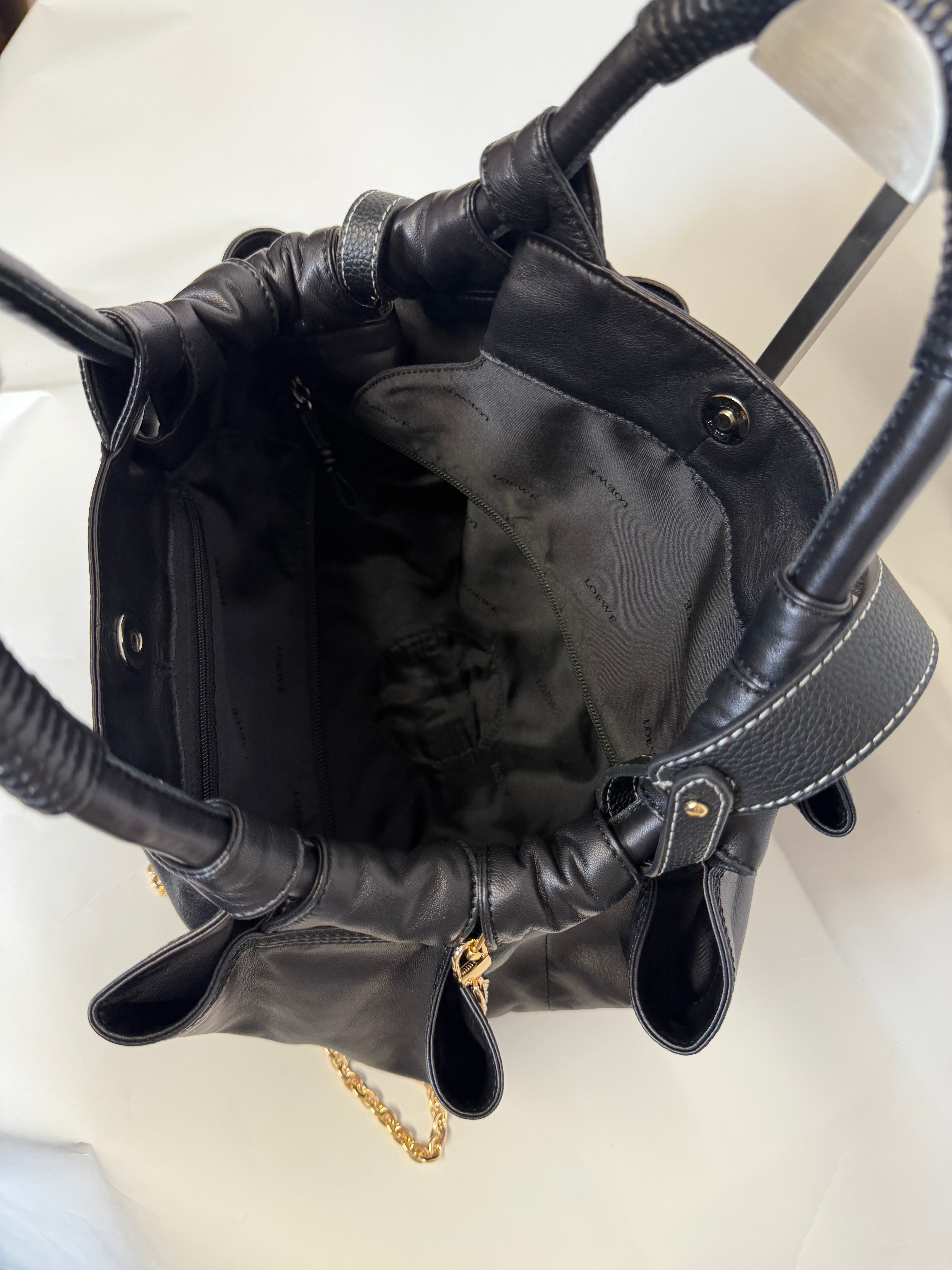 Loewe Aire nappa pequeño Negro dos bandoleras