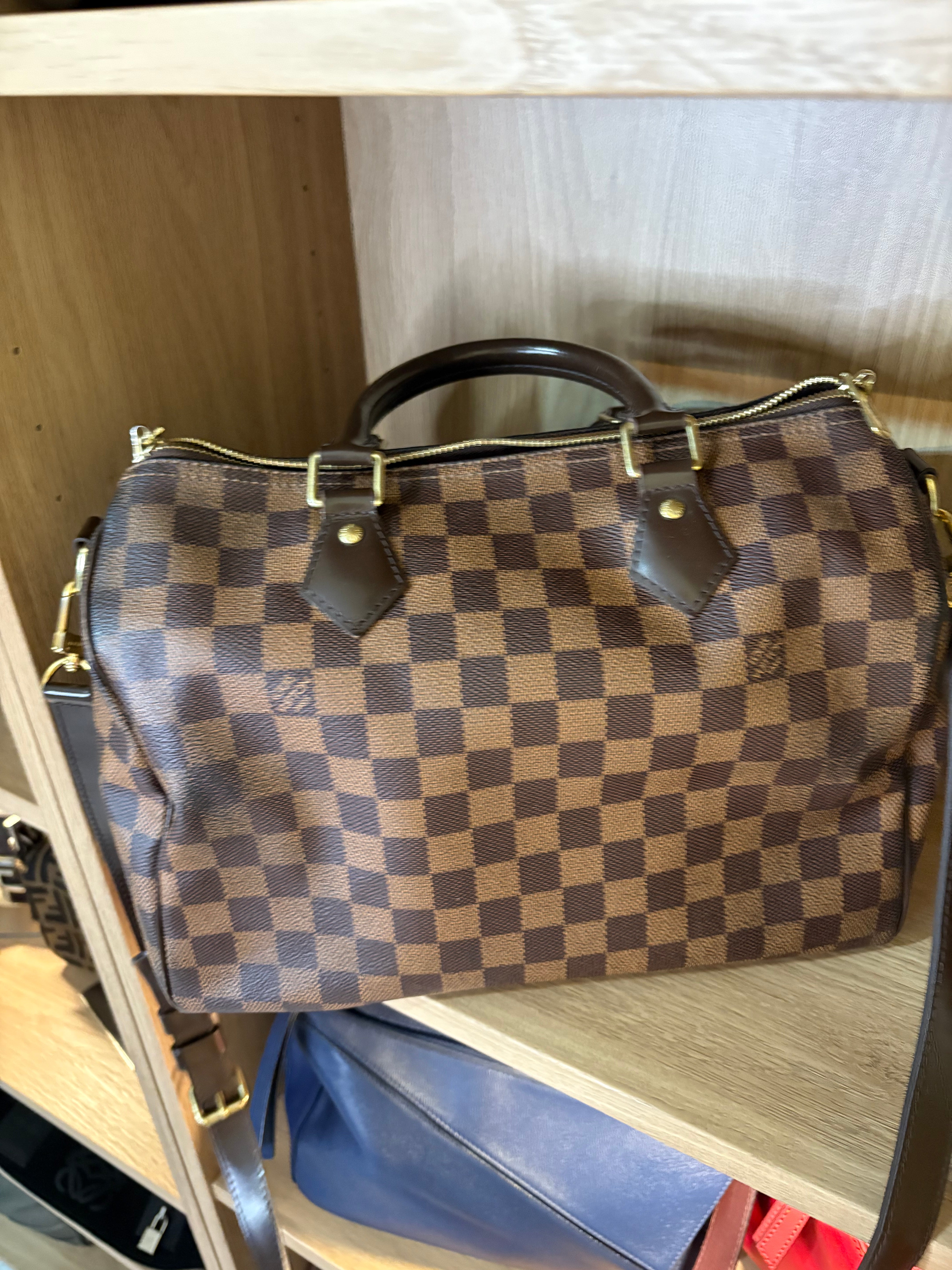 Louis Vuitton Speedy 30 Damier Ebene Bandolera
