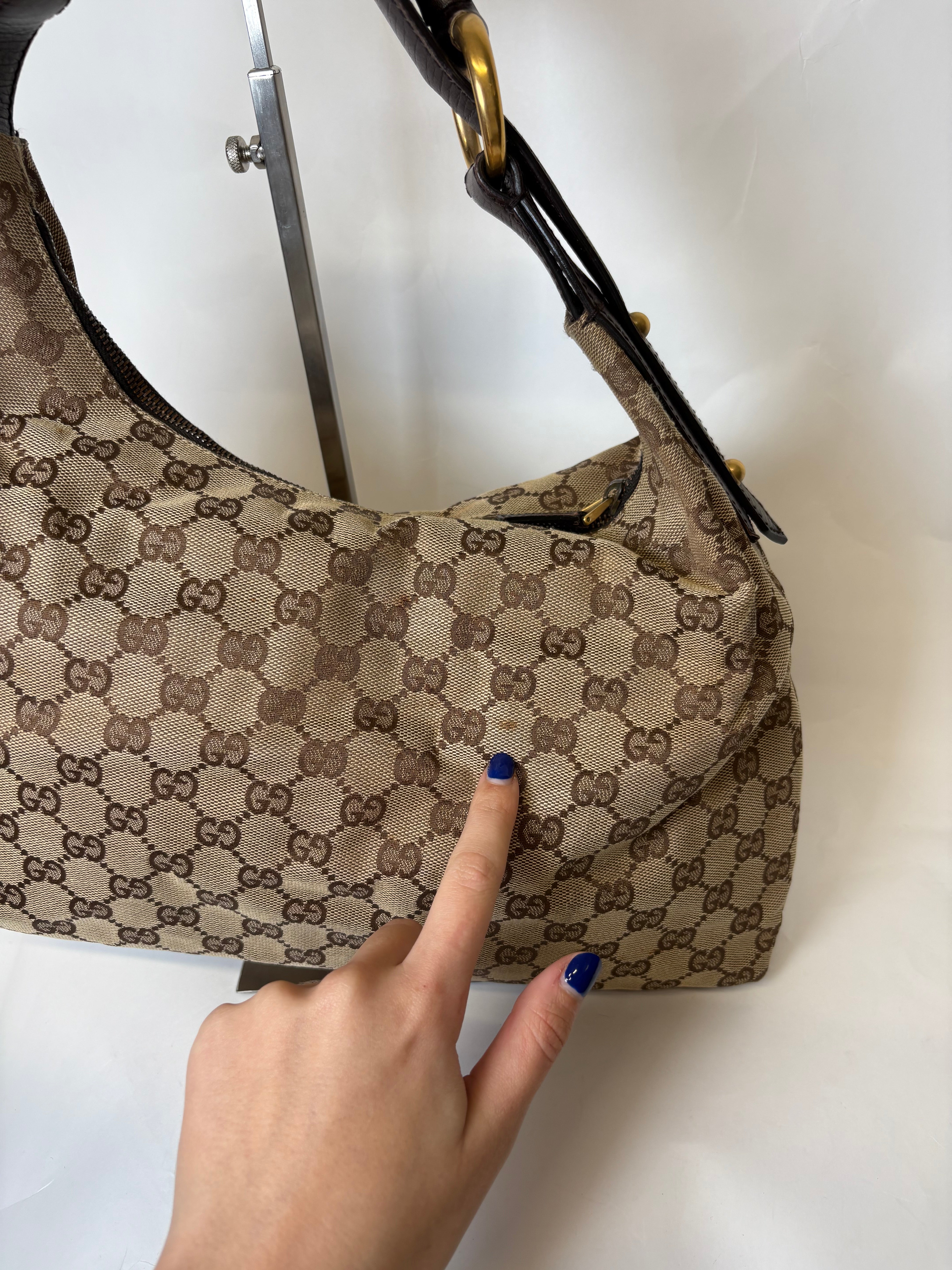 Gucci Horsebit Hobo GG Canvas Marrón