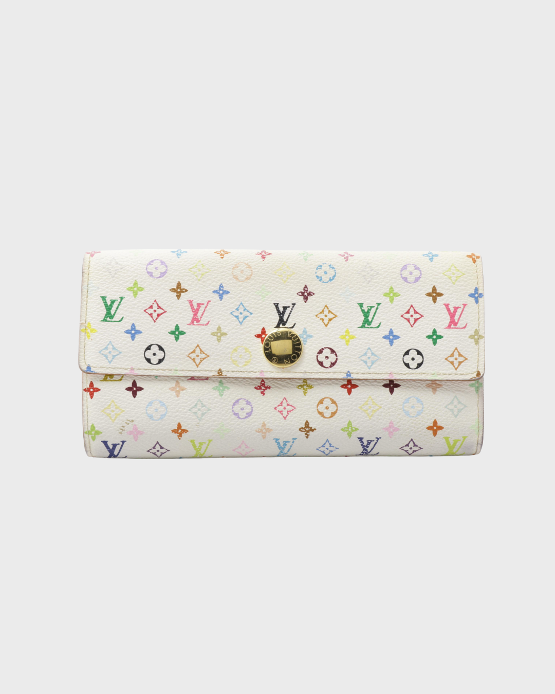 Louis Vuitton Portefeuille Sarah Murakami – Cartera Larga Monogram Multicolor Rosa