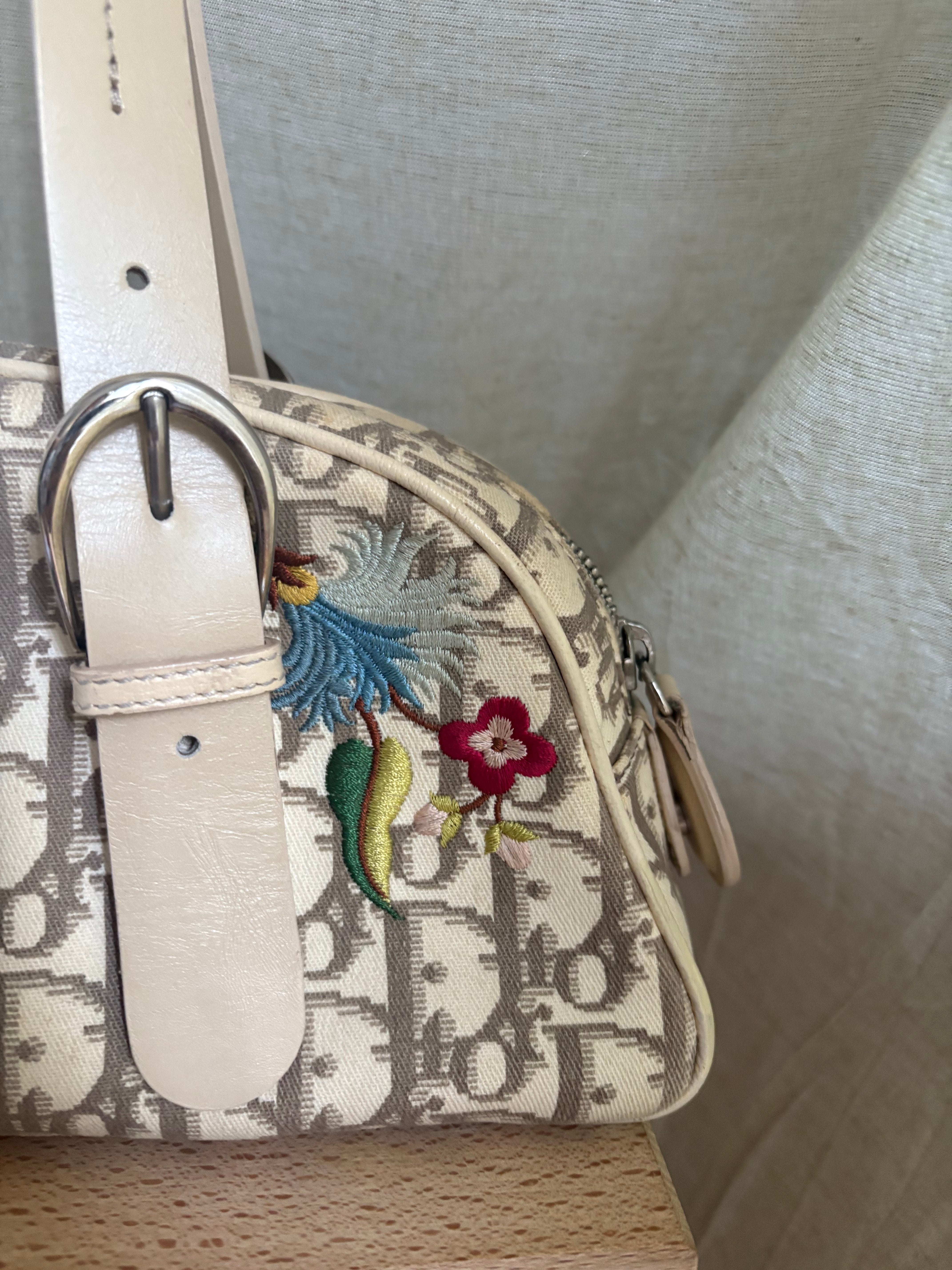 Bolso Dior Trotter Floral Canvas Beige