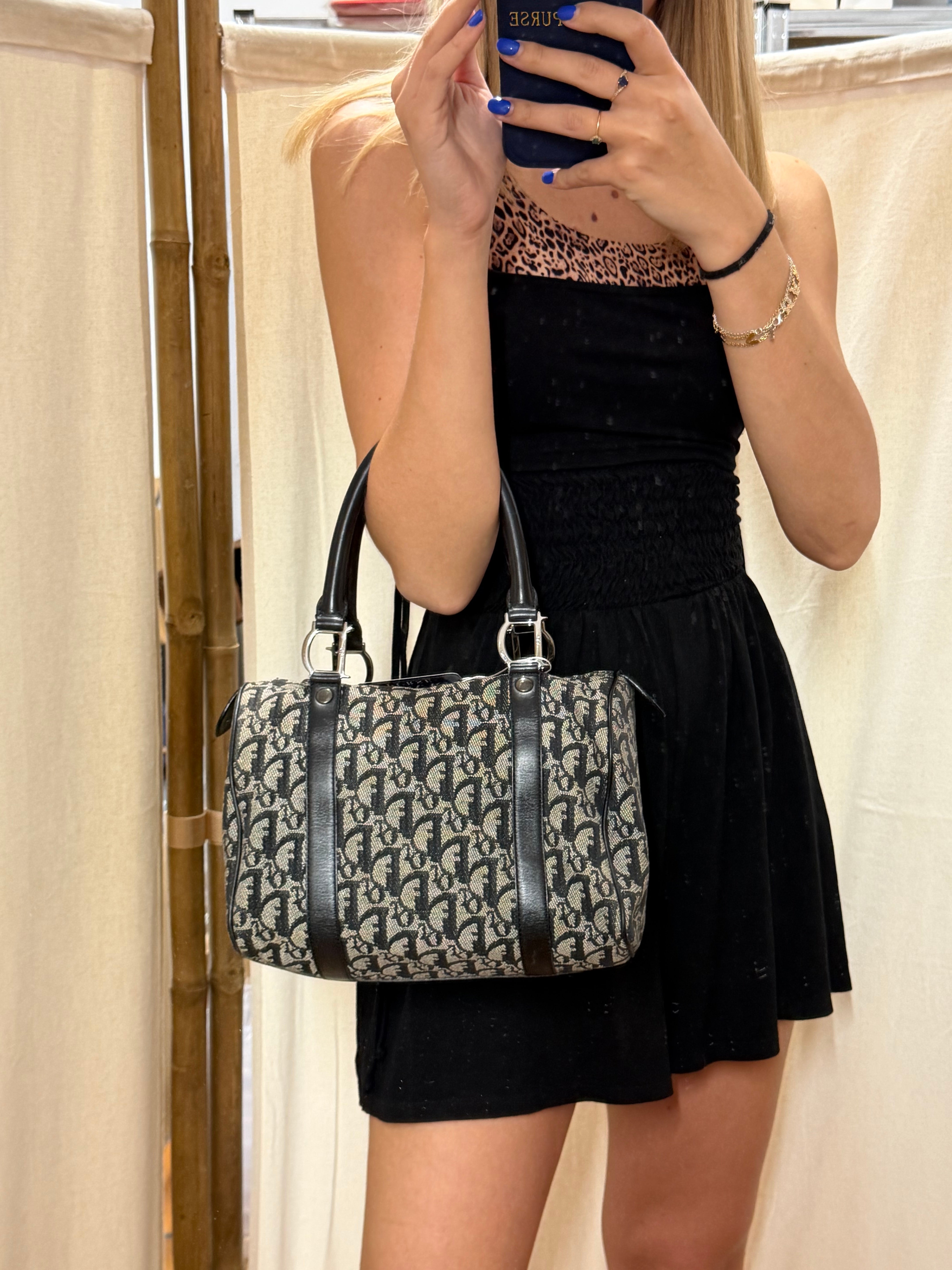 Dior Trotter Boston 25 Canvas Negro