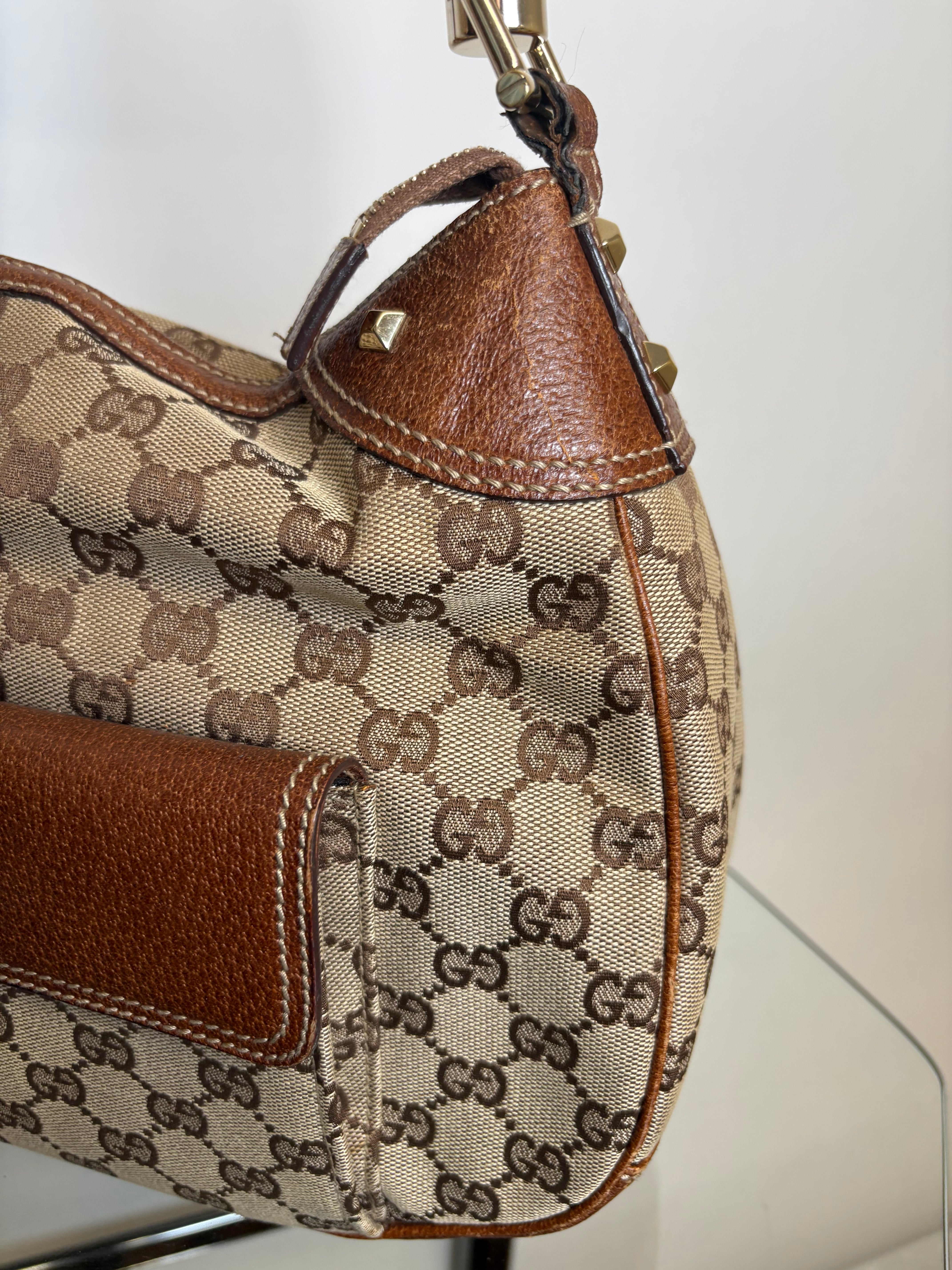 Gucci bamboo gg canvas marrón con bandolera (extra)