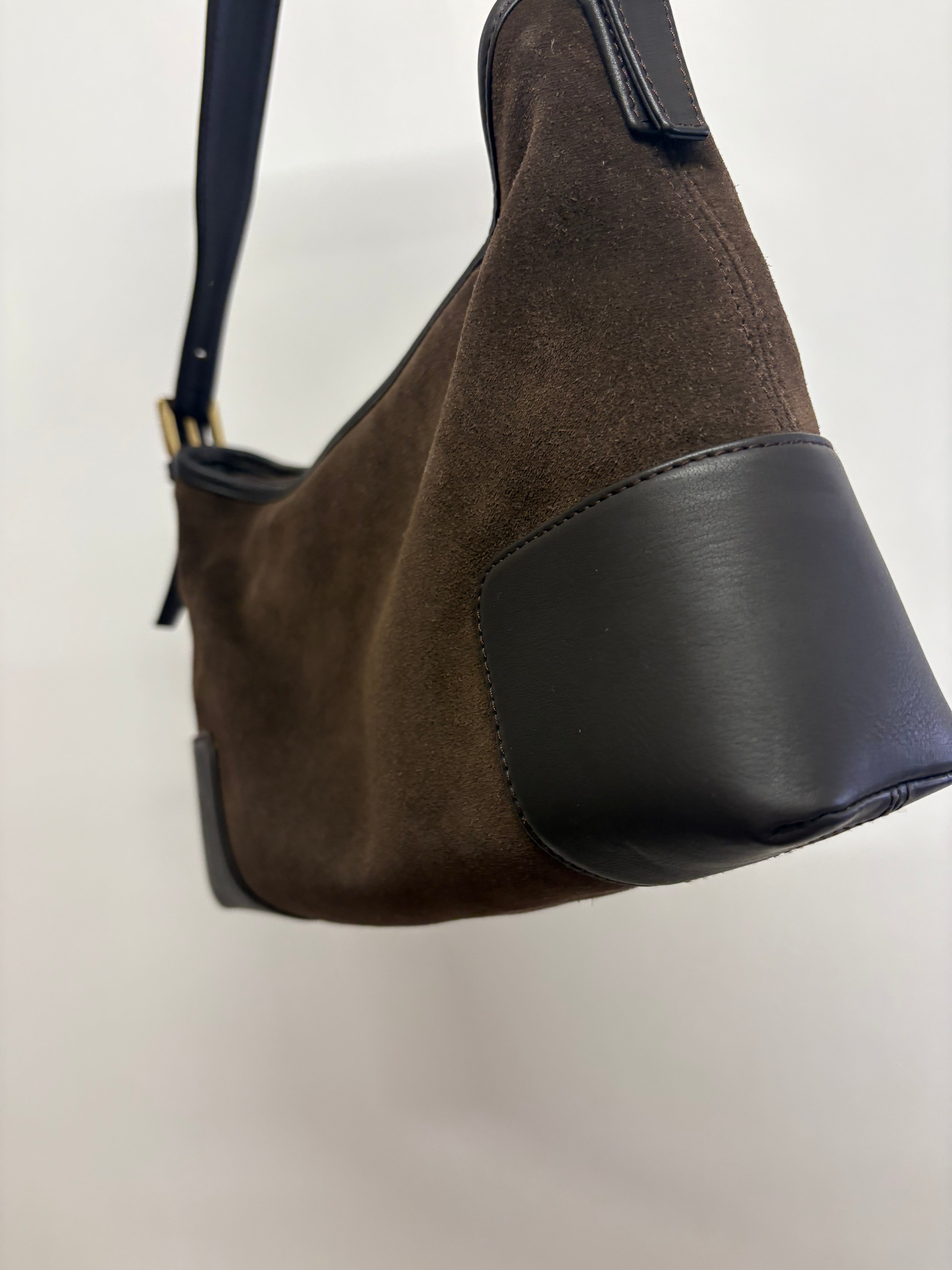 Loewe hobo bag ante y piel marrón oscuro