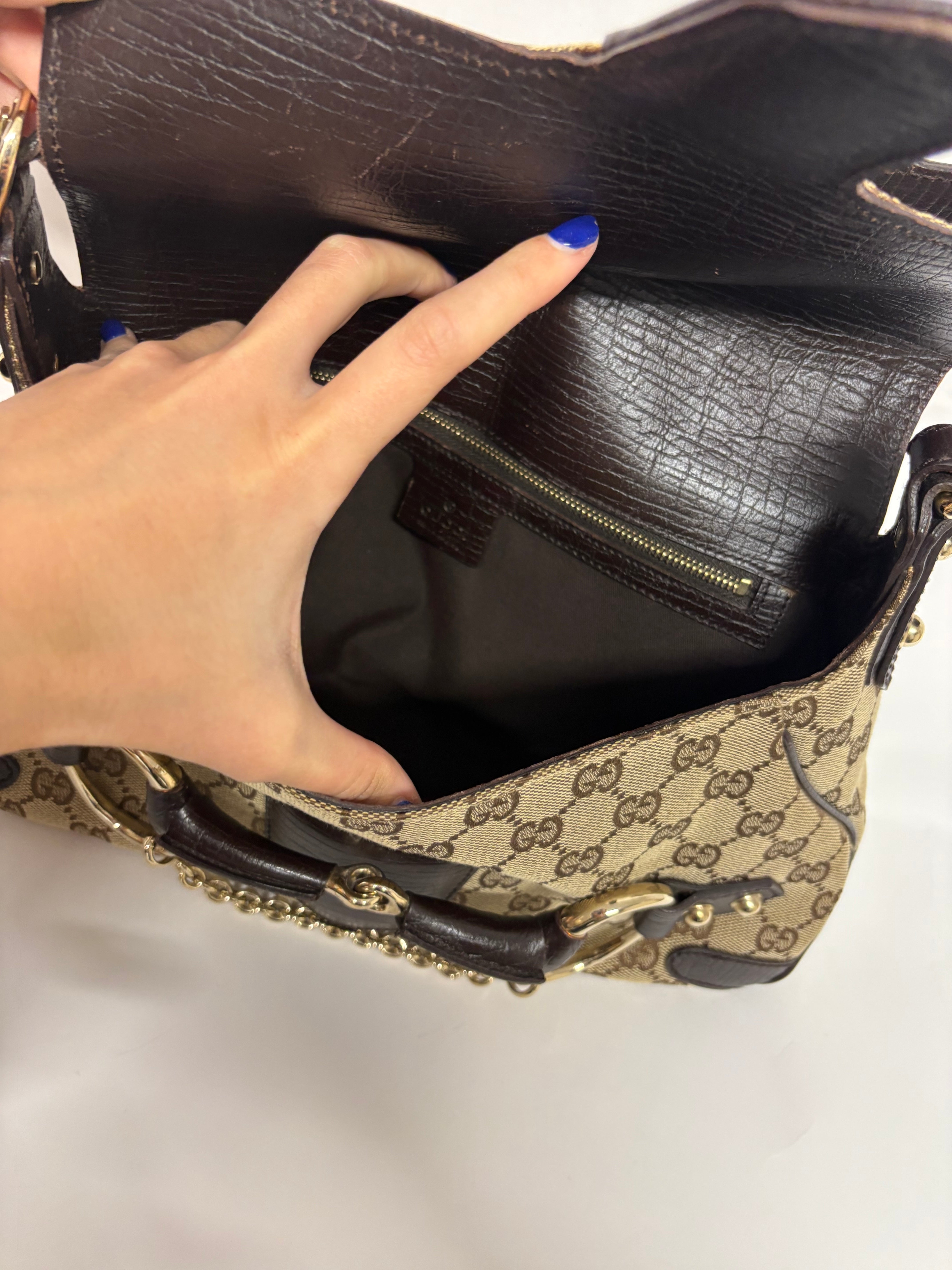 Gucci Horsebit Hobo GG Canvas Beige/Marrón – Iconic Chain & Bit