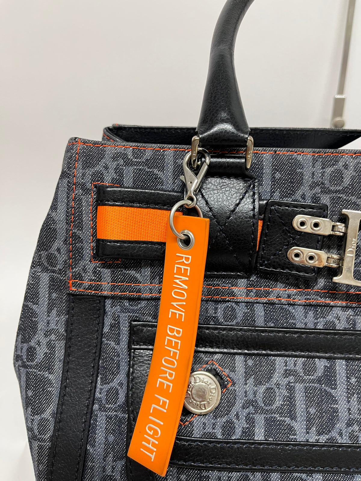 Christian Dior Flight Denim Diorissimo Gris Oscuro y Naranja
