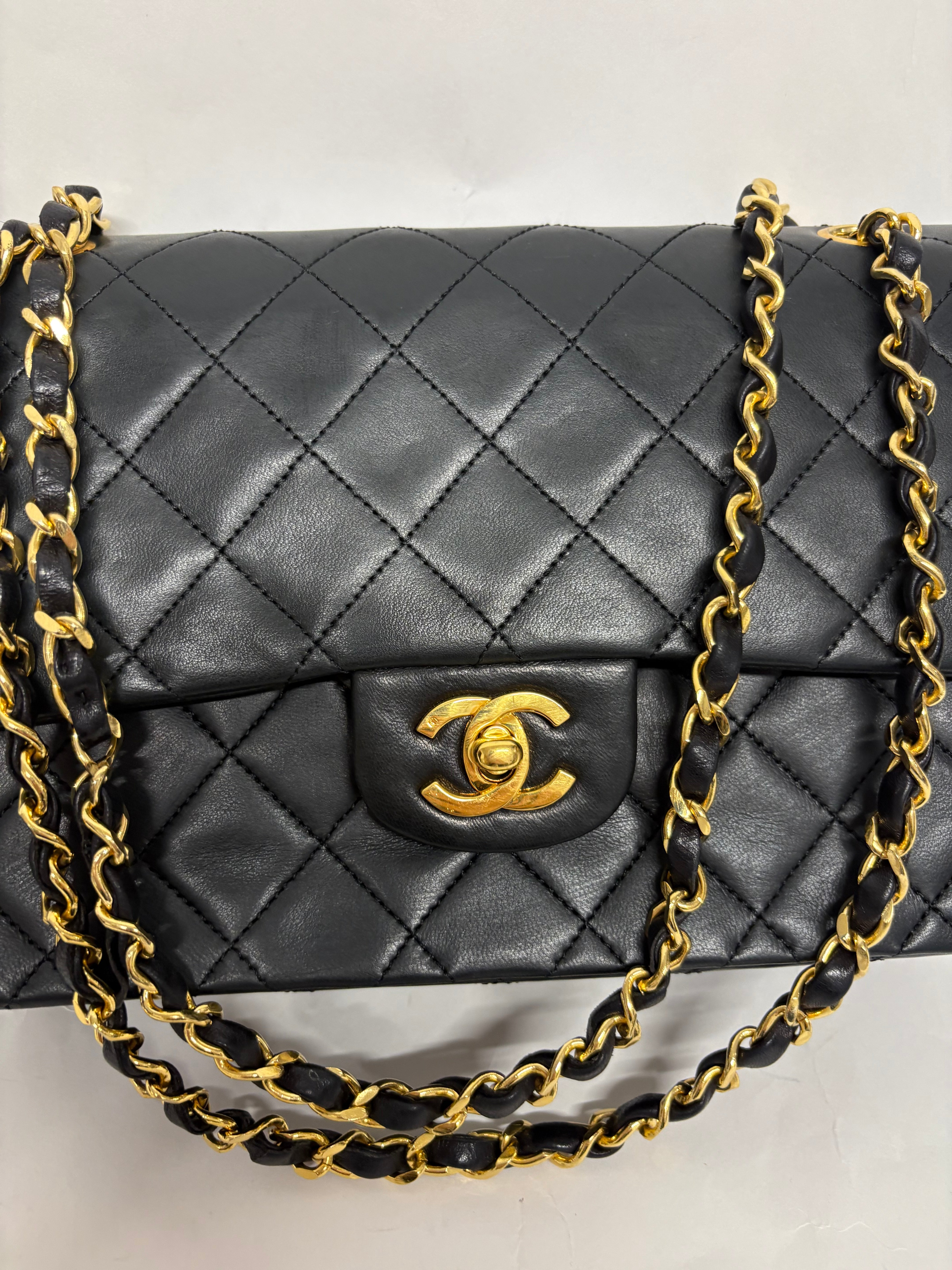 Chanel Timeless Double Flap 25 Lambskin negro serie 0