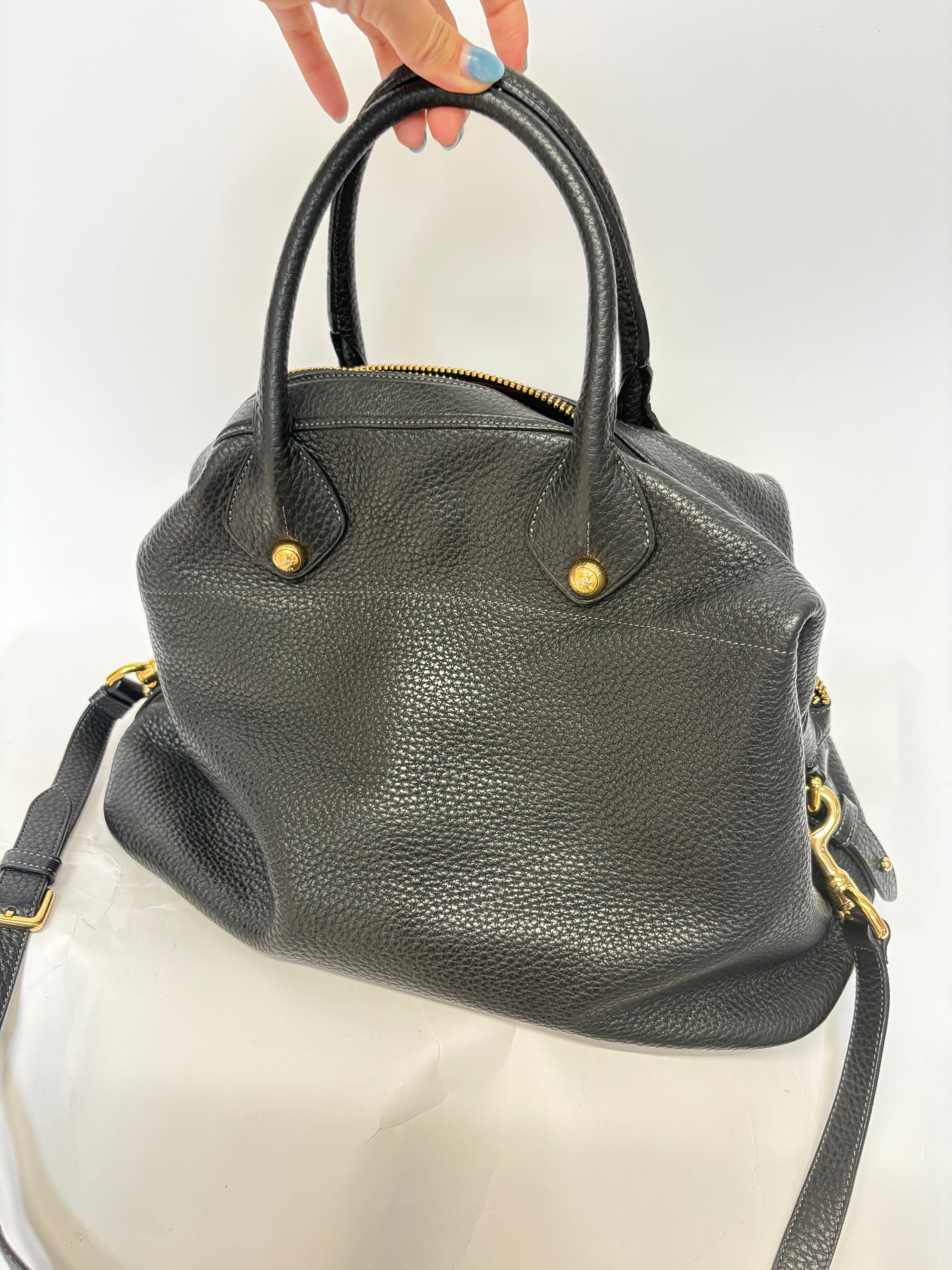 LOEWE Boston Bag Ostrich Pocket Edition Medium Black