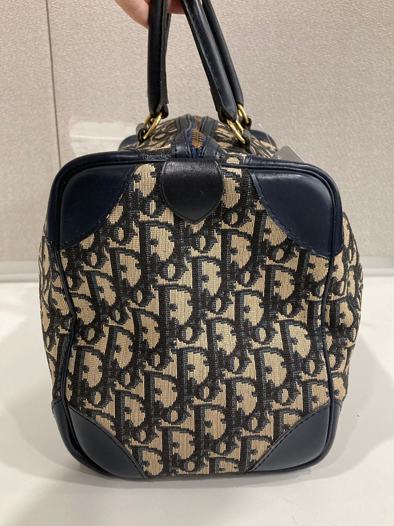 Dior Trotter bowling 30 Boston Canvas Monograma Azul