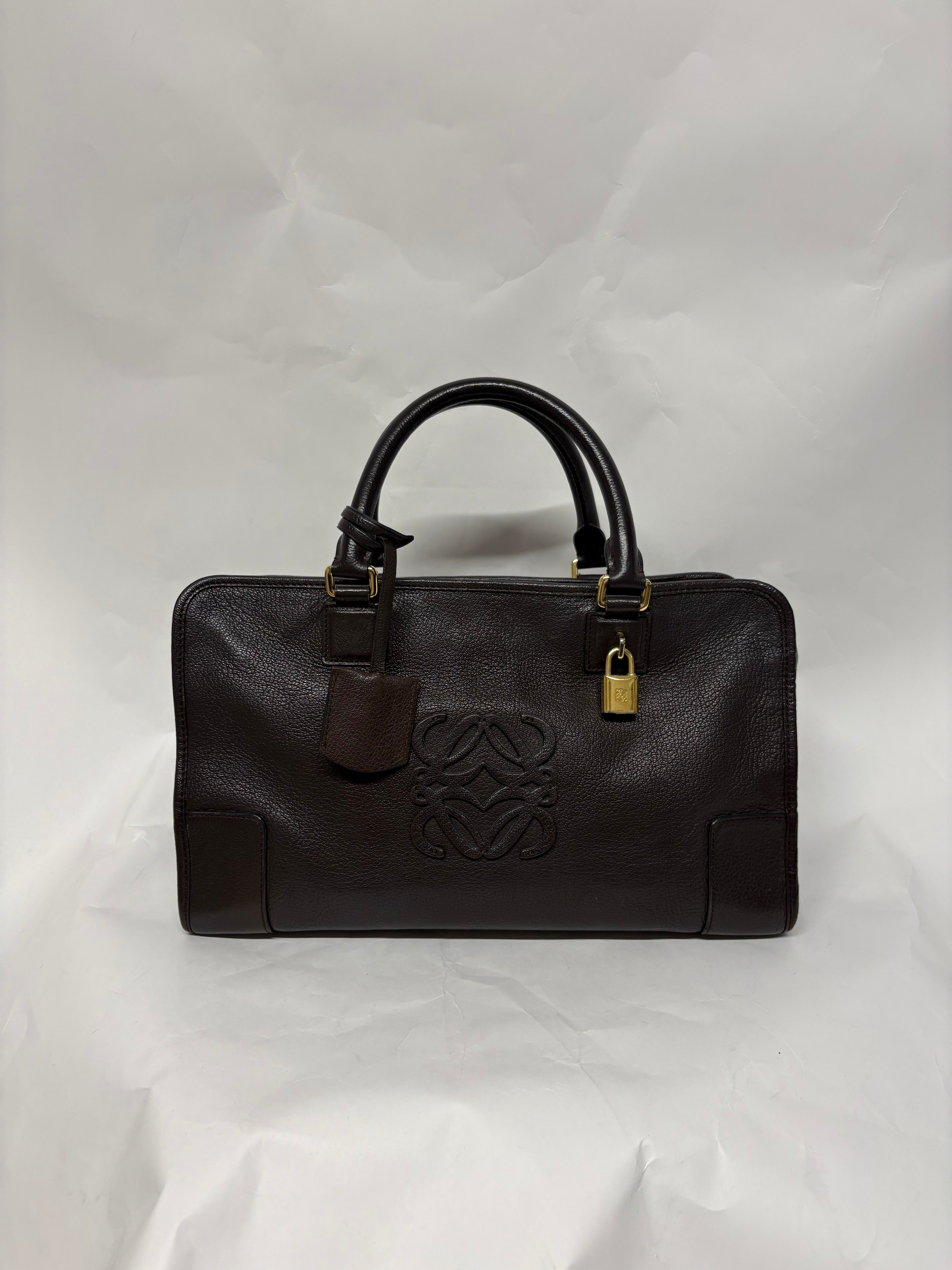 Loewe Amazona 35 Marrón chocolate con bandolera extra