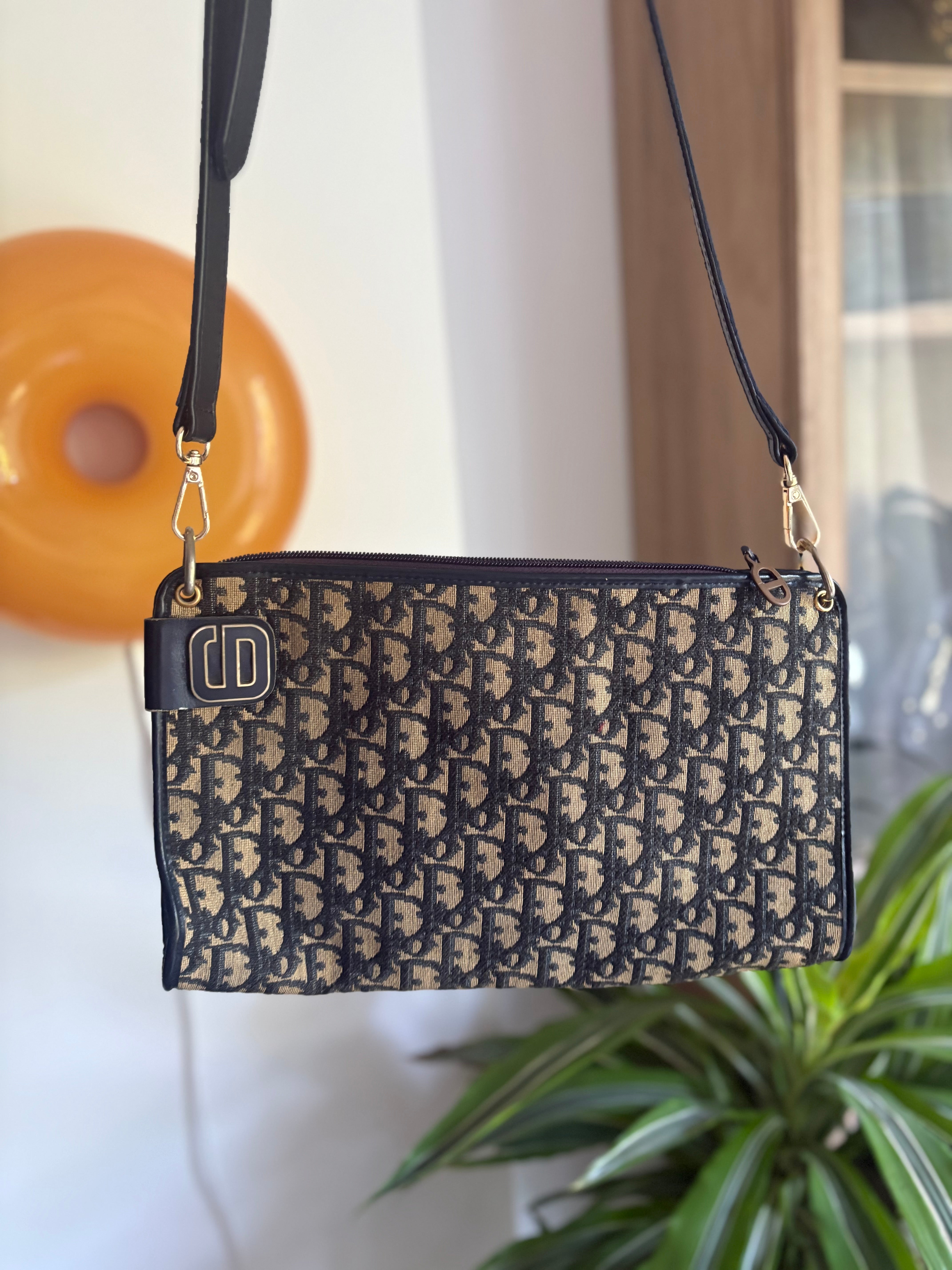 Christian Dior vintage bandolera monogram azul