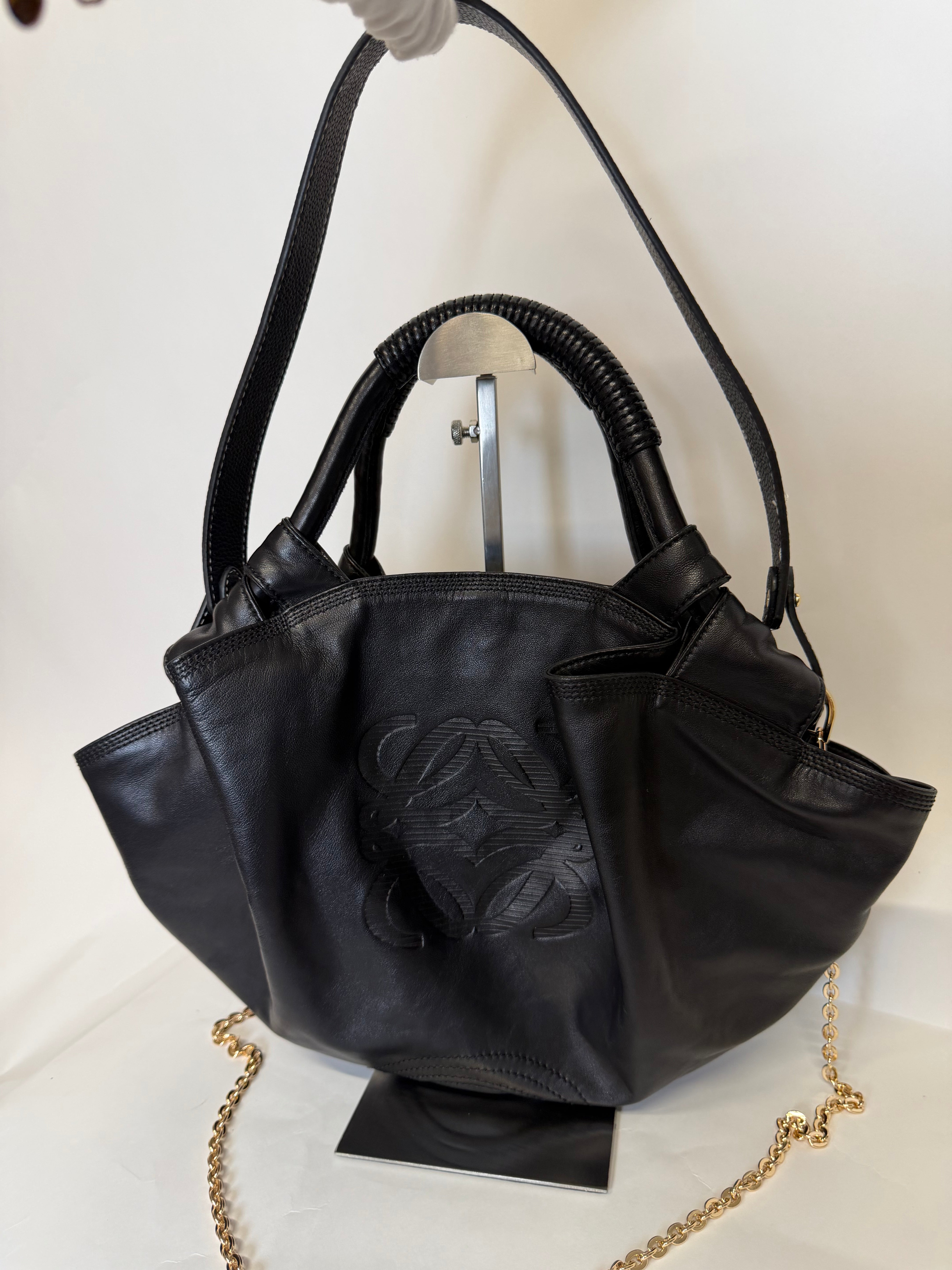 Loewe Aire nappa pequeño Negro dos bandoleras