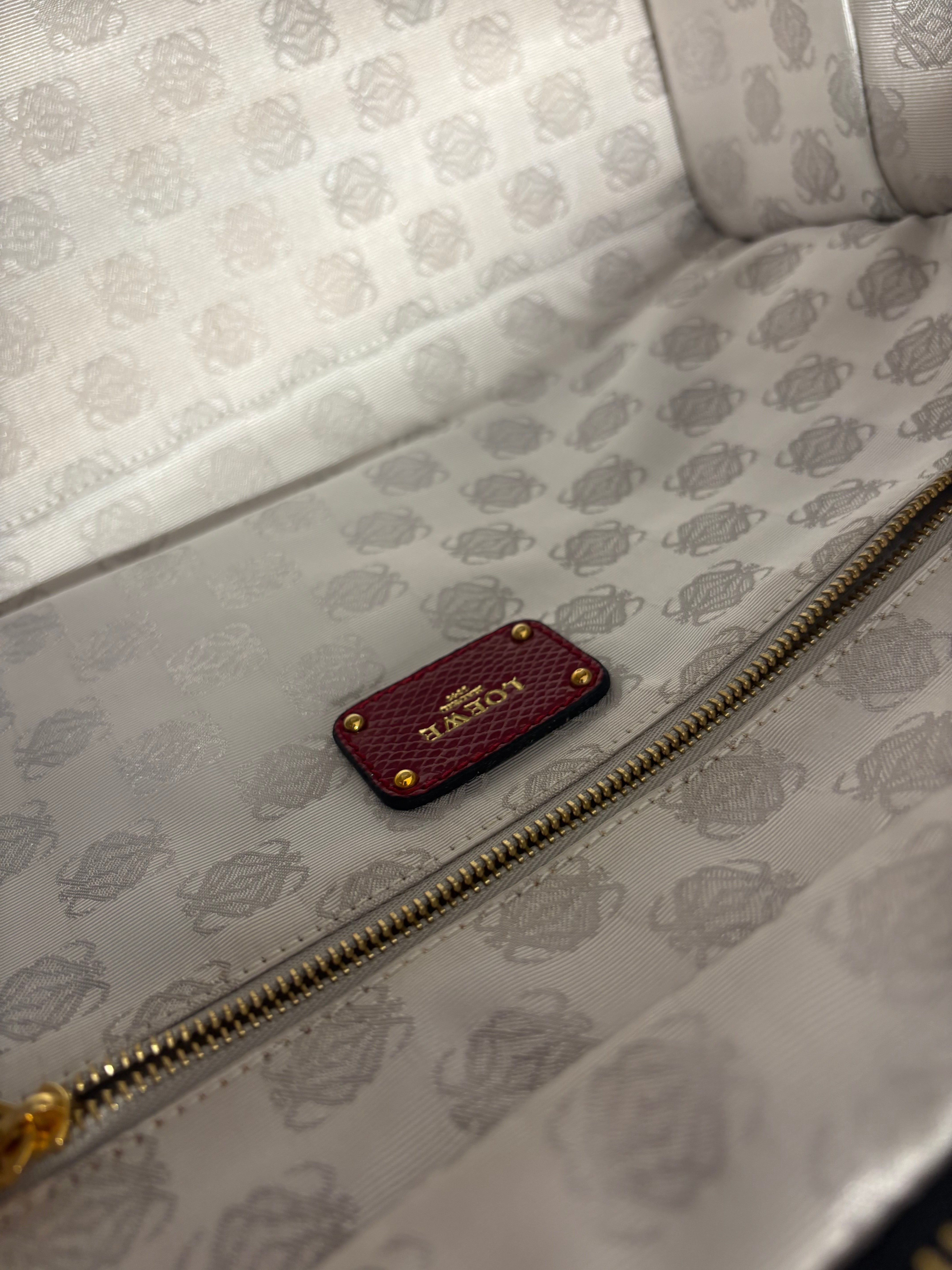 Loewe amazona 35 denim azul y rosa