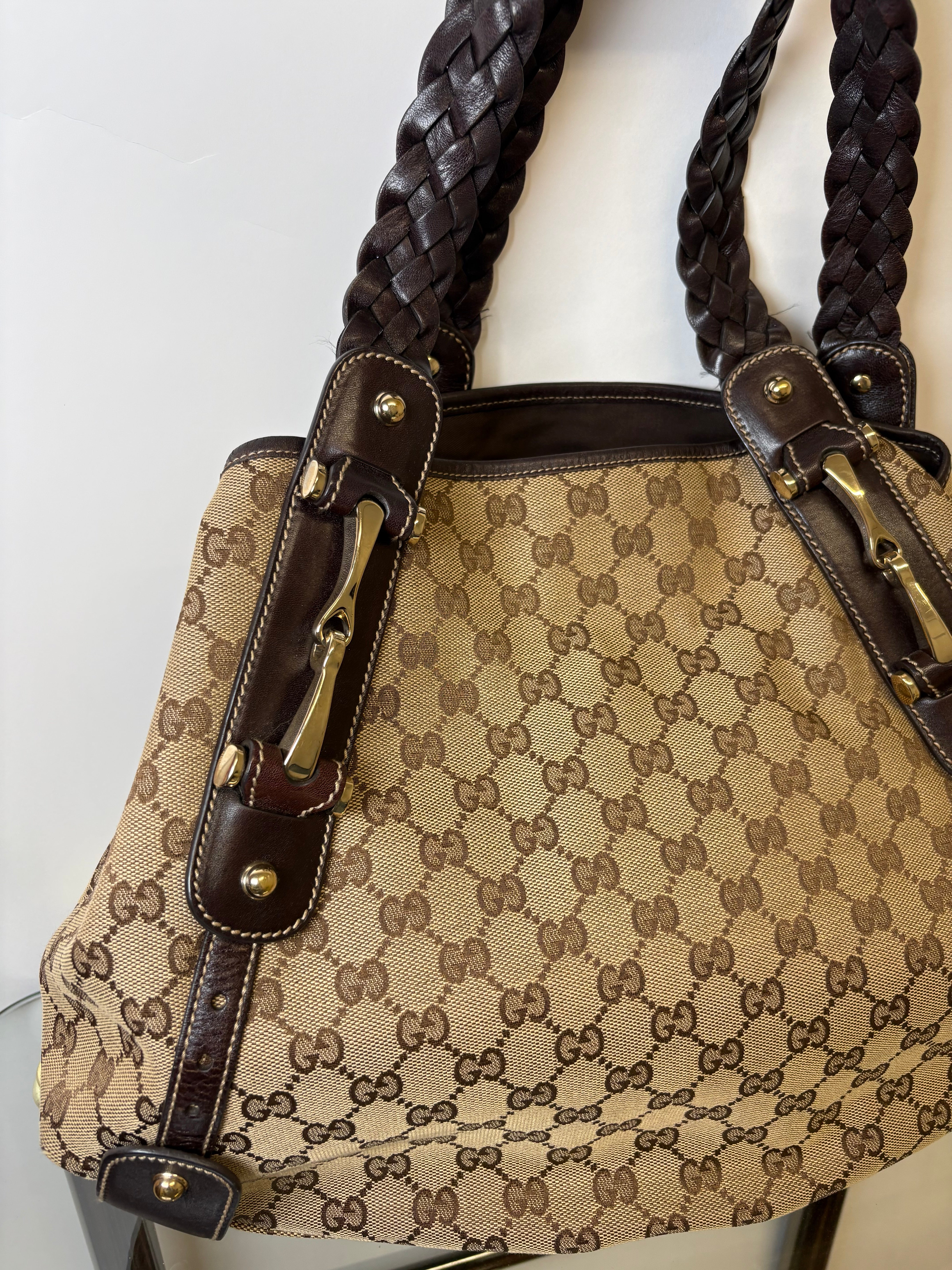 Gucci pelham gg canvas marron chocolate grande