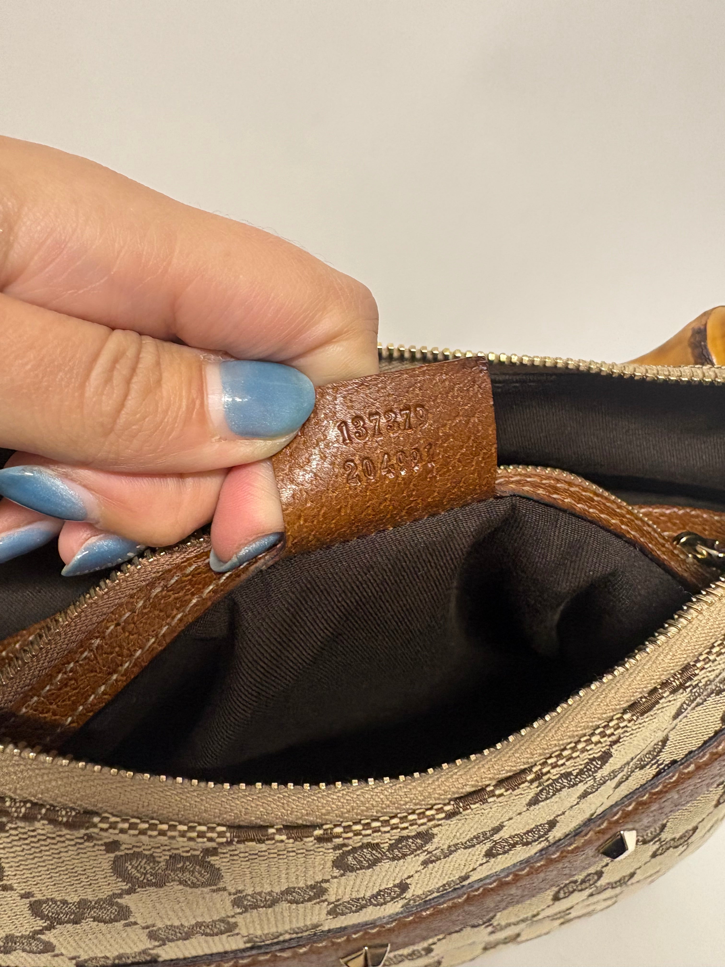 Gucci Bamboo GG Canvas vintage en color marrón